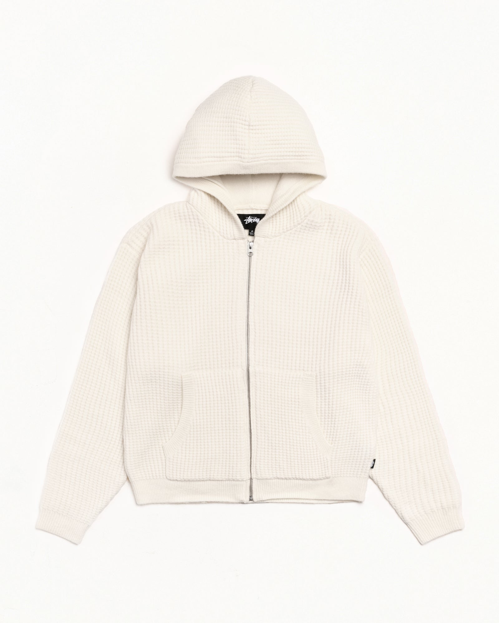 Waffle Cashmere Zip Hoodie – Ivory | Sweaters & Knits | Stüssy