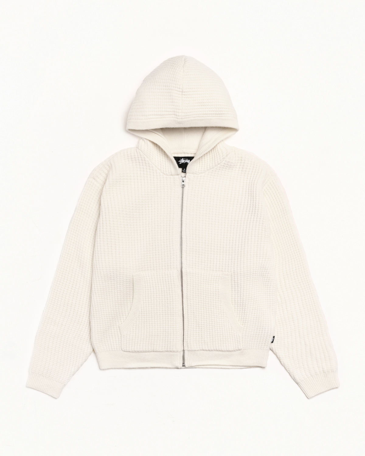 Waffle Cashmere Zip Hood Sweater – Ivory | Tops & Knits | Stüssy