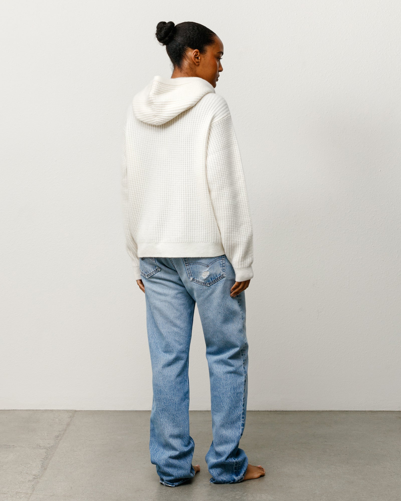 Waffle Cashmere Zip Hood Sweater – Ivory | Tops & Knits | Stüssy