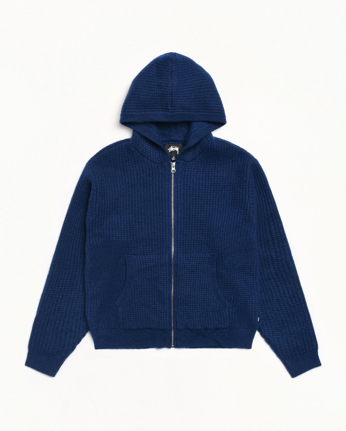 Waffle Cashmere Zip Hood Sweater – Navy | Tops & Knits | Stüssy