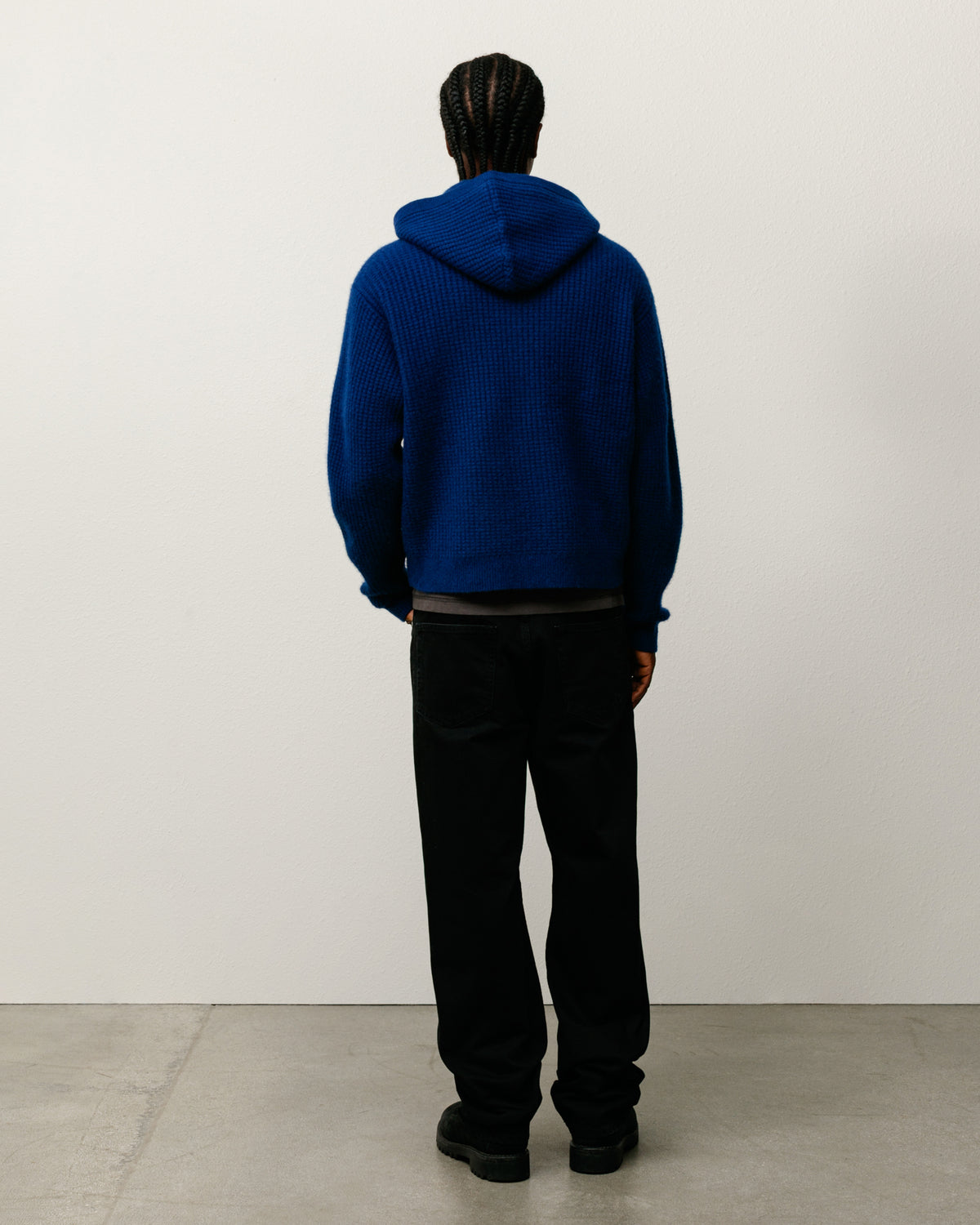 Waffle Cashmere Zip Hood Sweater – Navy | Tops & Knits | Stüssy