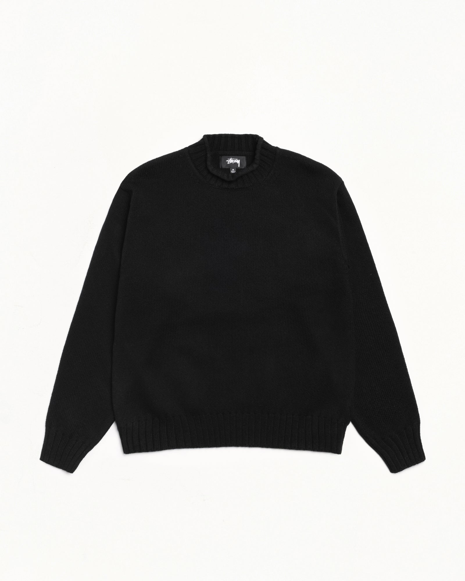 Tonal Mock Neck Sweater Mens Long Sleeve In Black