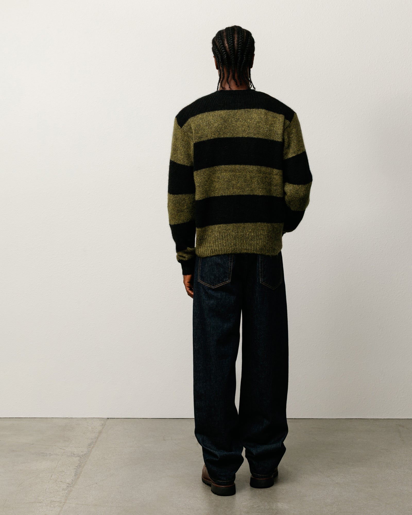 Mohair Stripe Sweater – Dark Olive | Sweaters & Knits | Stüssy