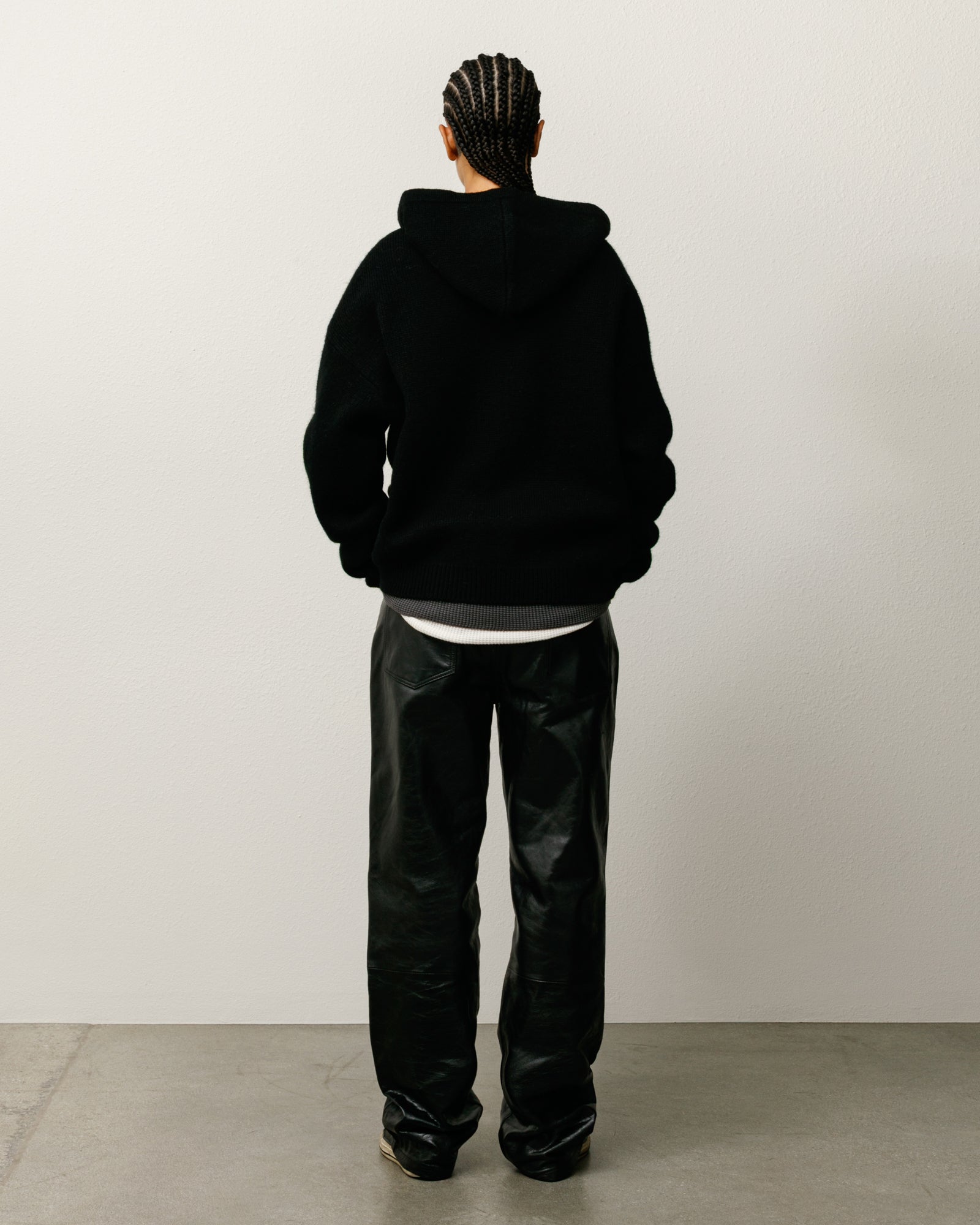 Quarter Zip Knit Hoodie – Black | Tops & Knits | Stüssy