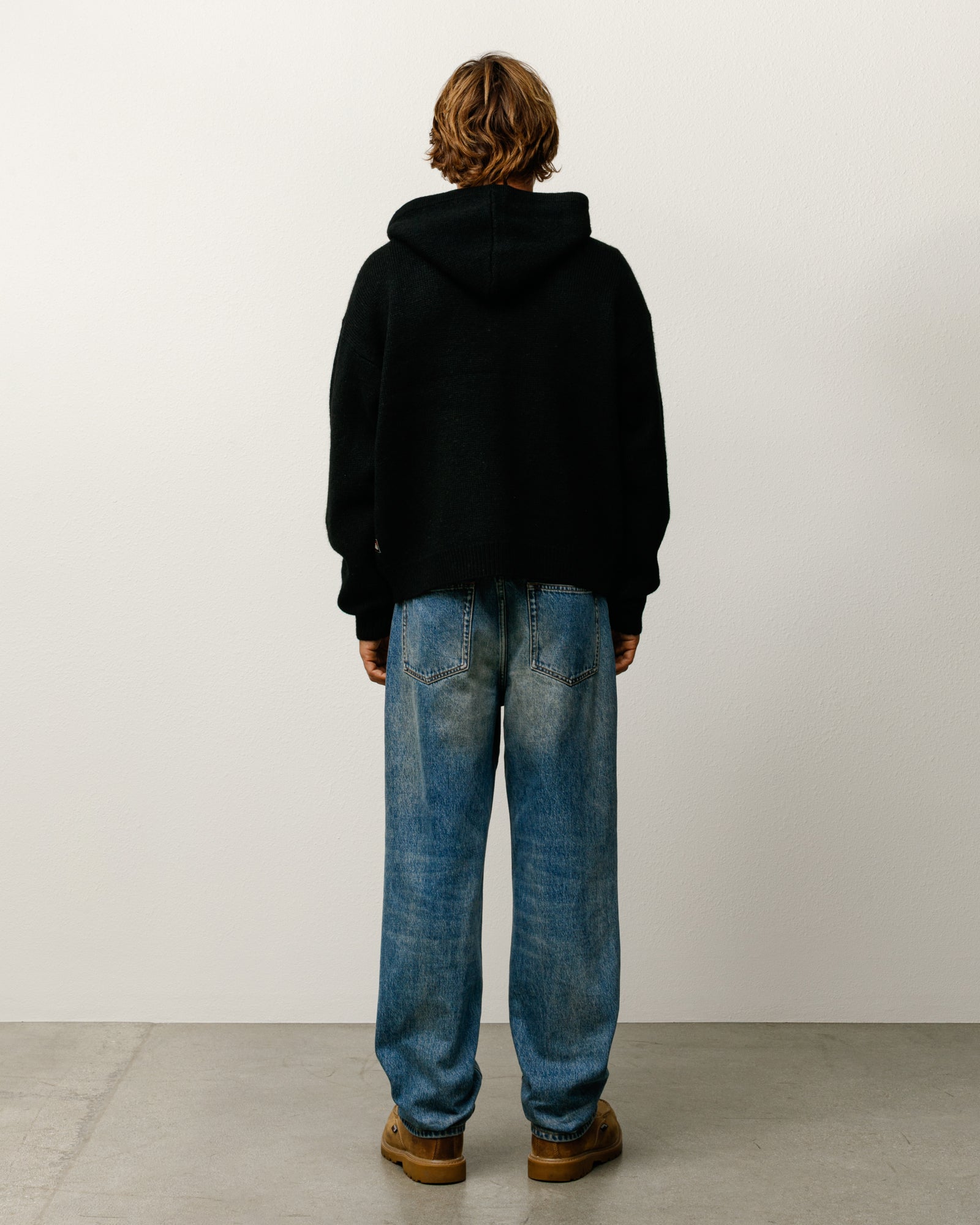 Quarter Zip Knit Hoodie – Black | Tops & Knits | Stüssy