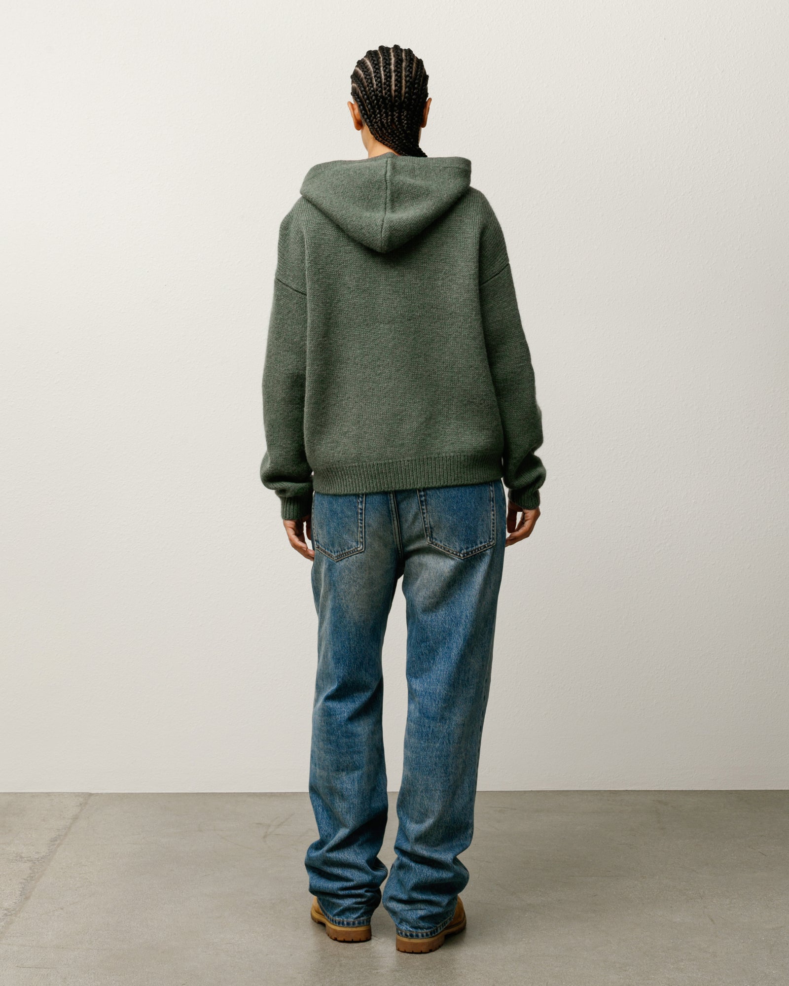 Quarter Zip Knit Hoodie – Green | Tops & Knits | Stüssy