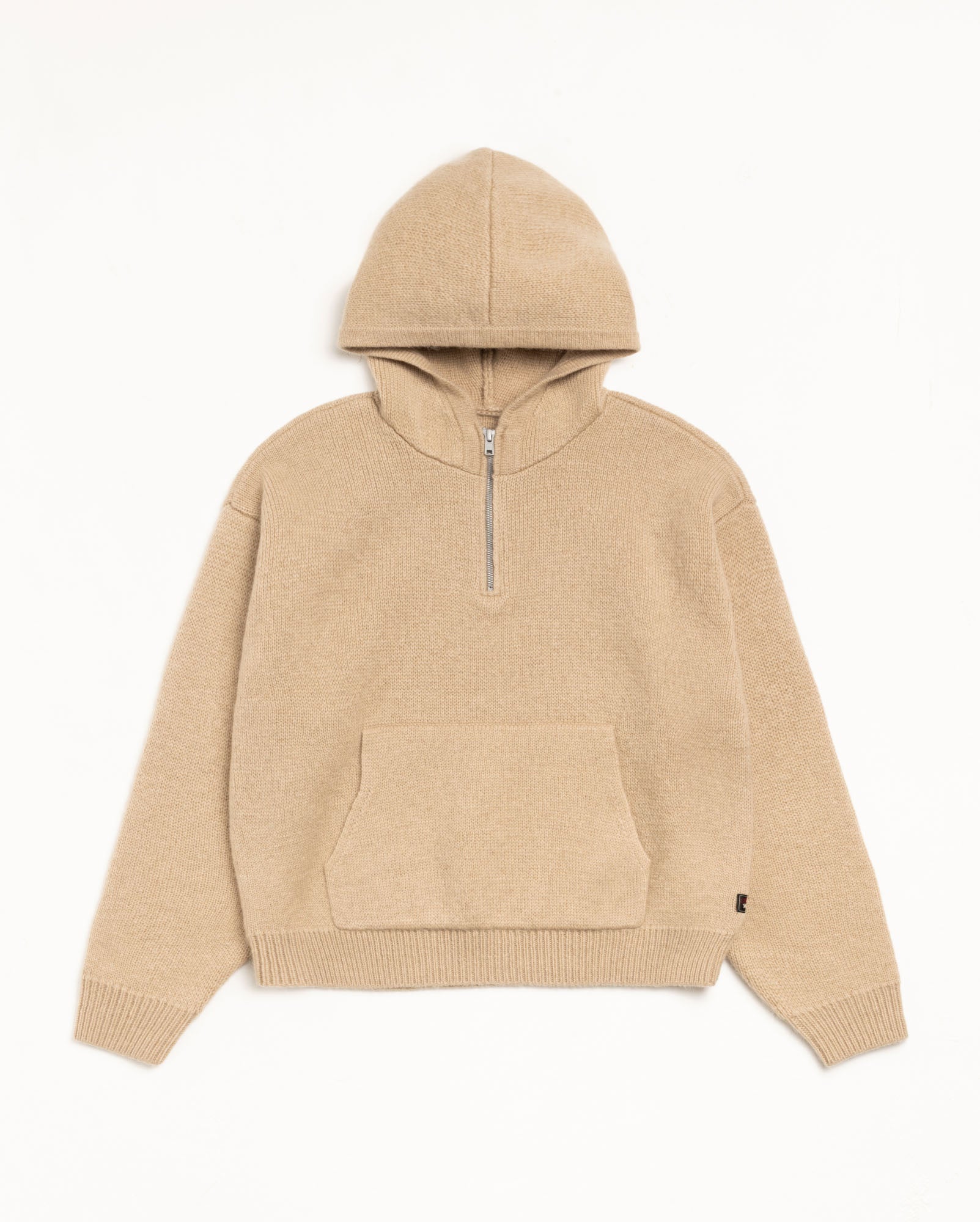 Quarter Zip Knit Hoodie – Tan | Tops & Knits | Stüssy