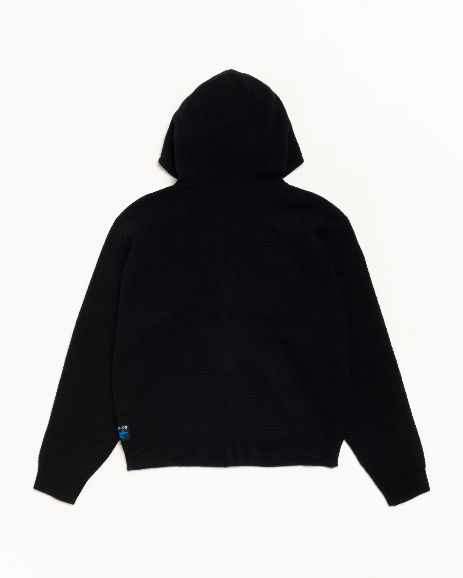 Textured Zip Hooded Sweater – Black | Tops & Knits | Stüssy