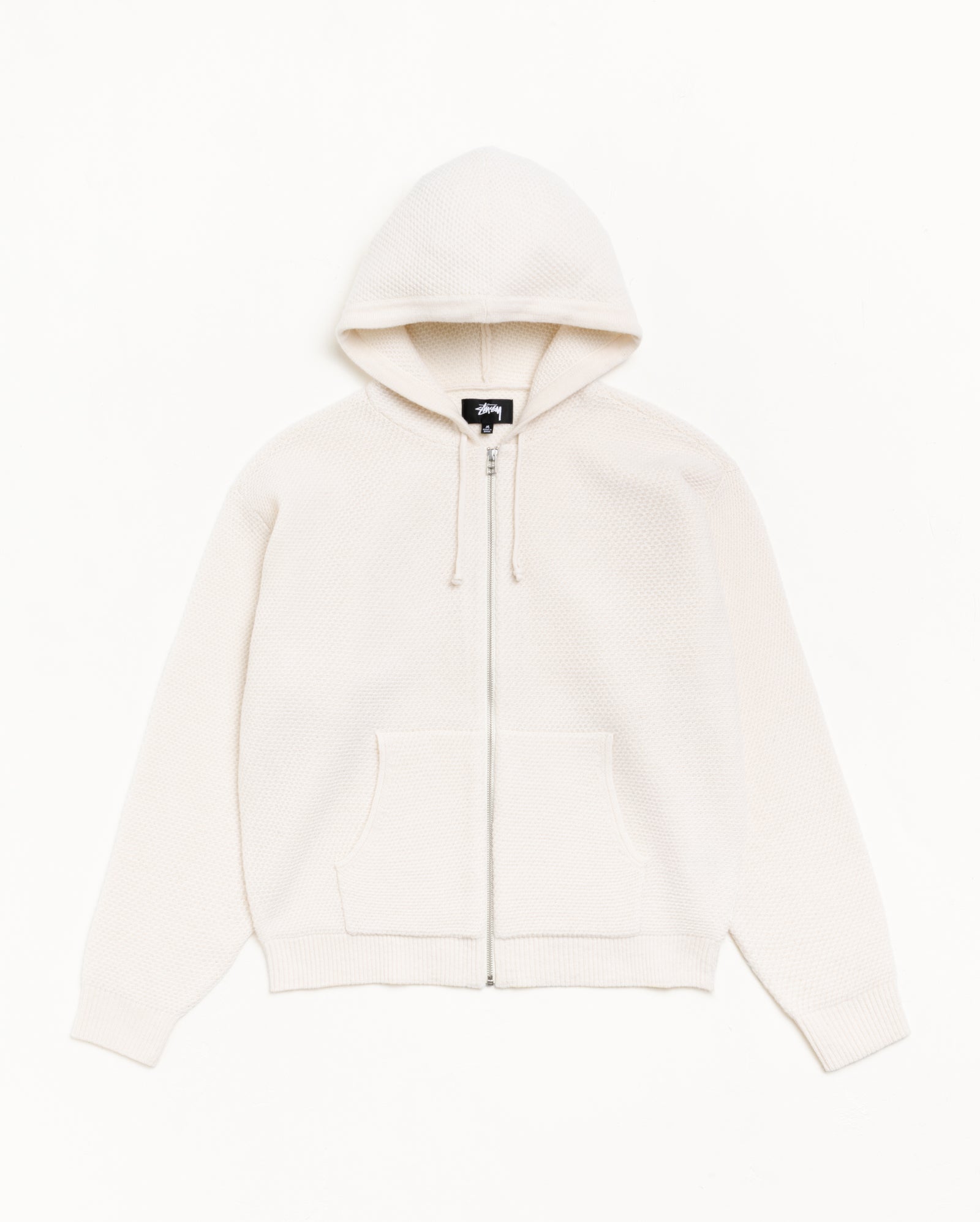 Textured Zip Hooded Sweater – Bone | Tops & Knits | Stüssy