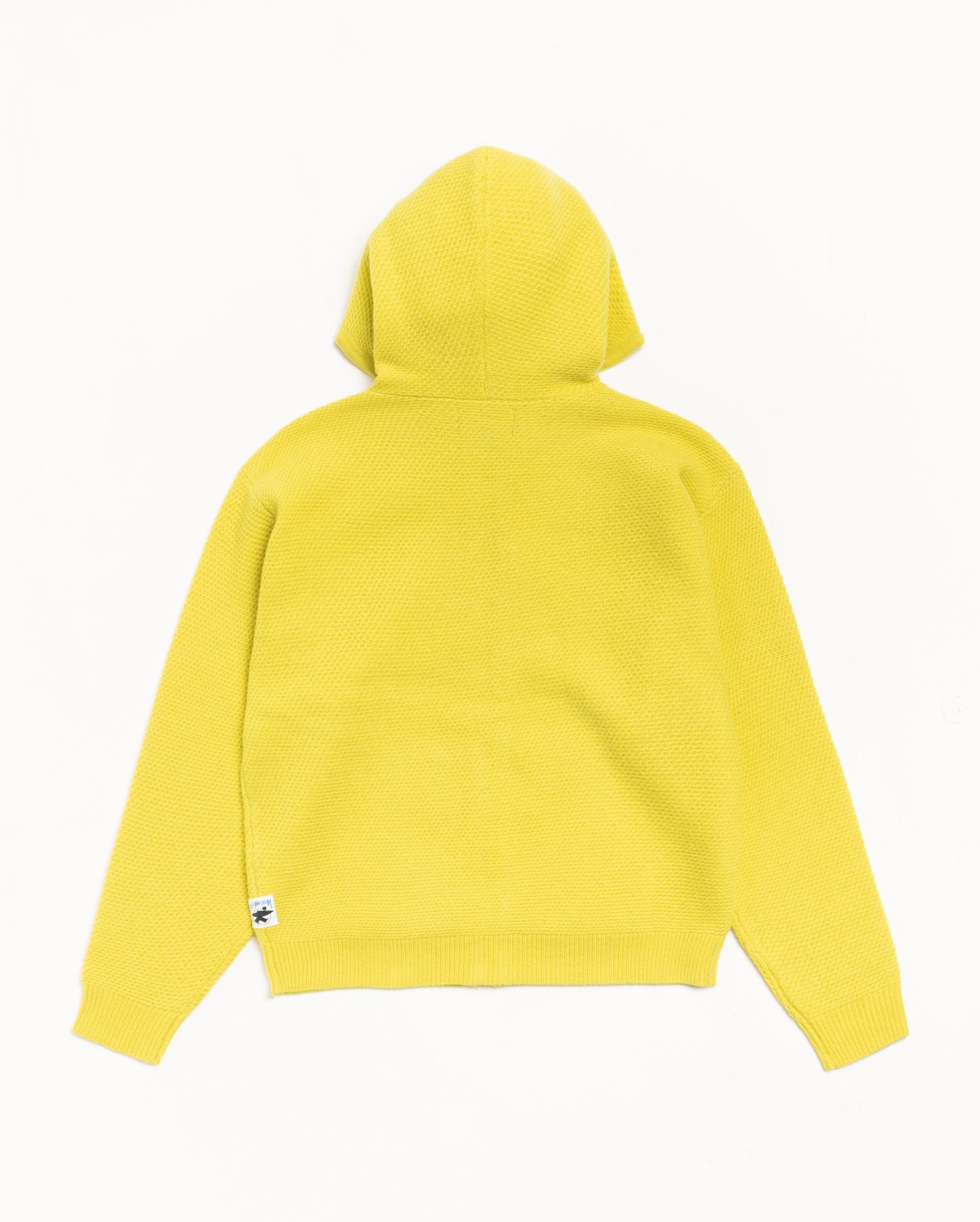 Textured Zip Hooded Sweater Mens Long Sleeve In Yellow