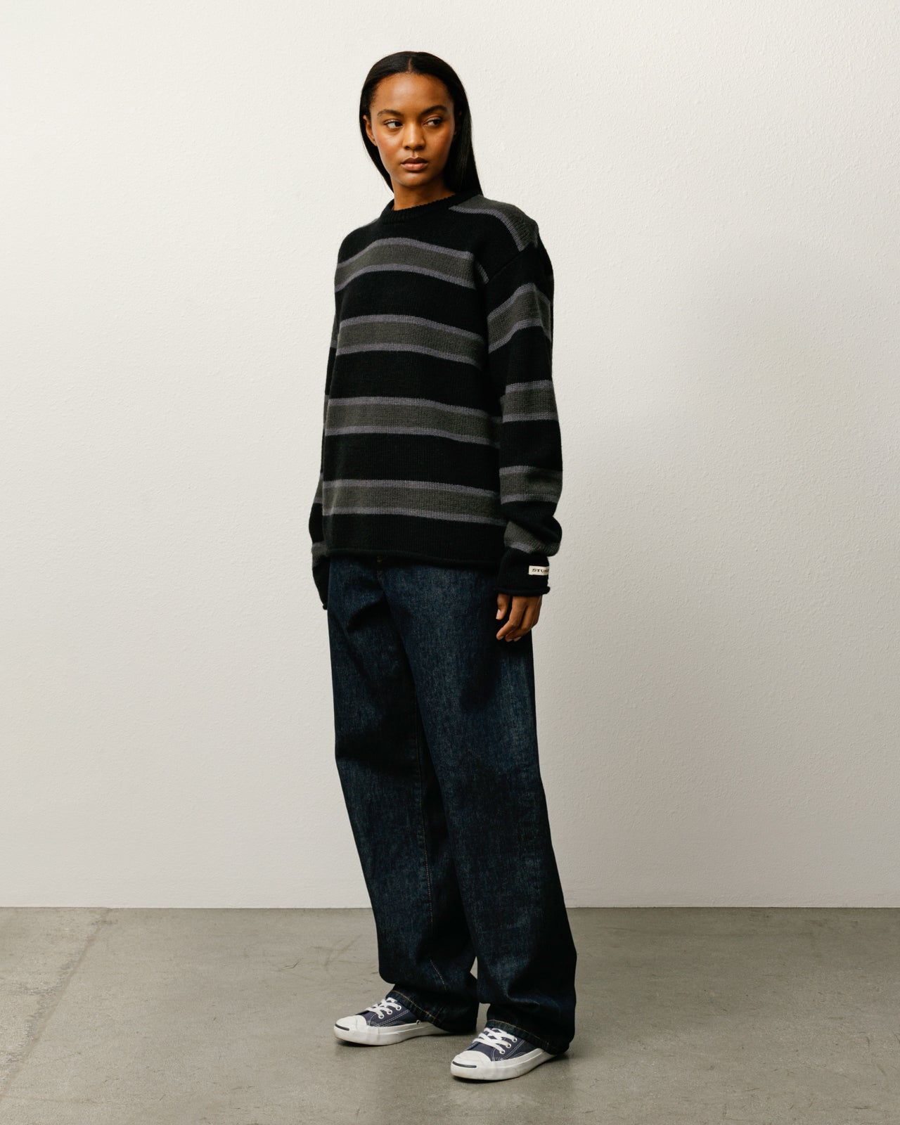 Striped Wool Sweater – Black | Tops & Knits | Stüssy