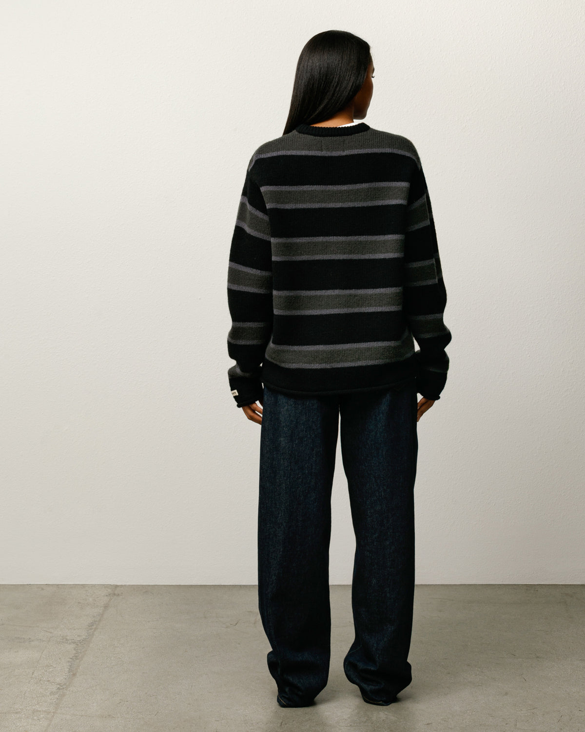 Striped Wool Sweater – Black | Tops & Knits | Stüssy
