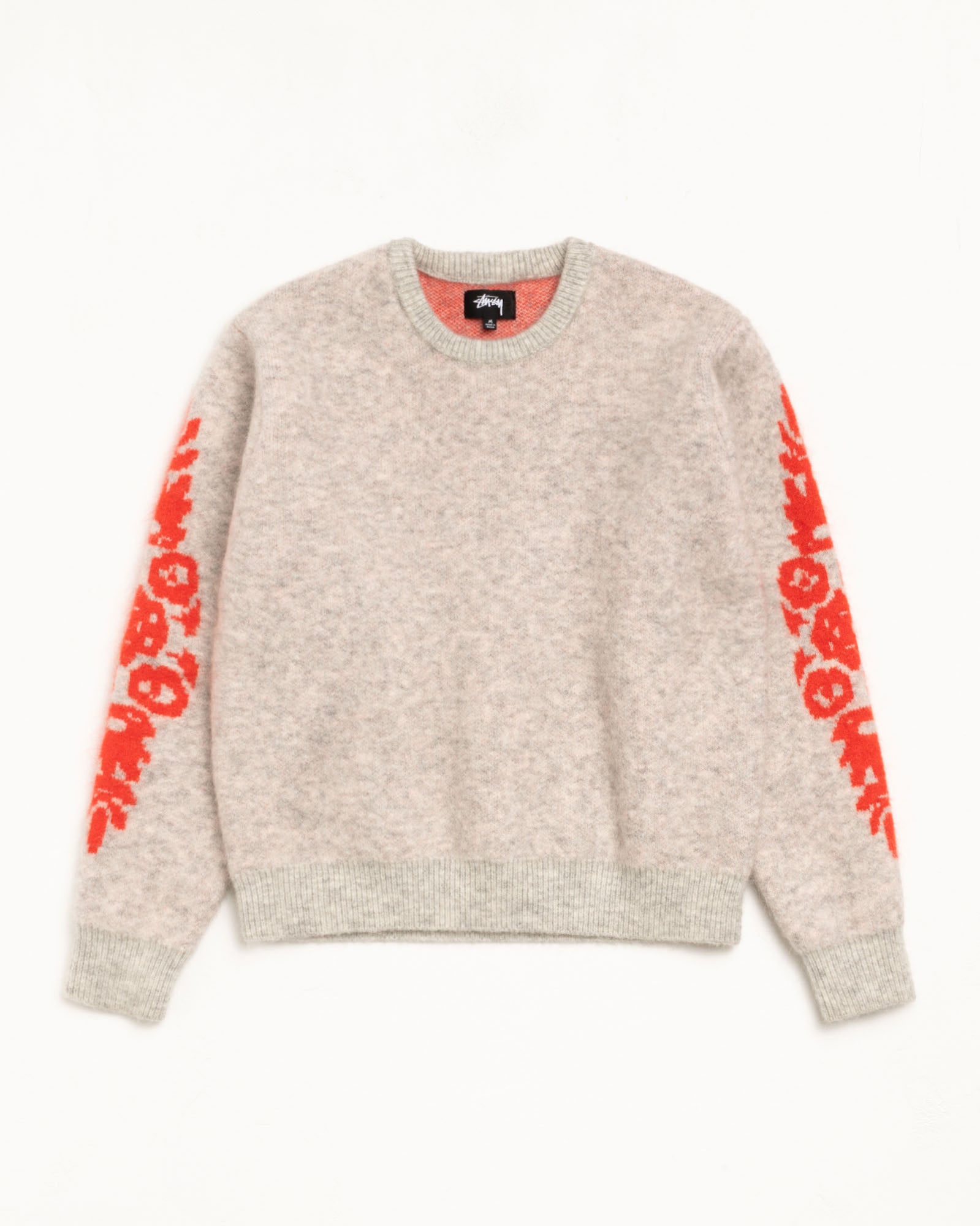 Mohair Flower Sweater – Grey Heather | Tops & Knits | Stüssy