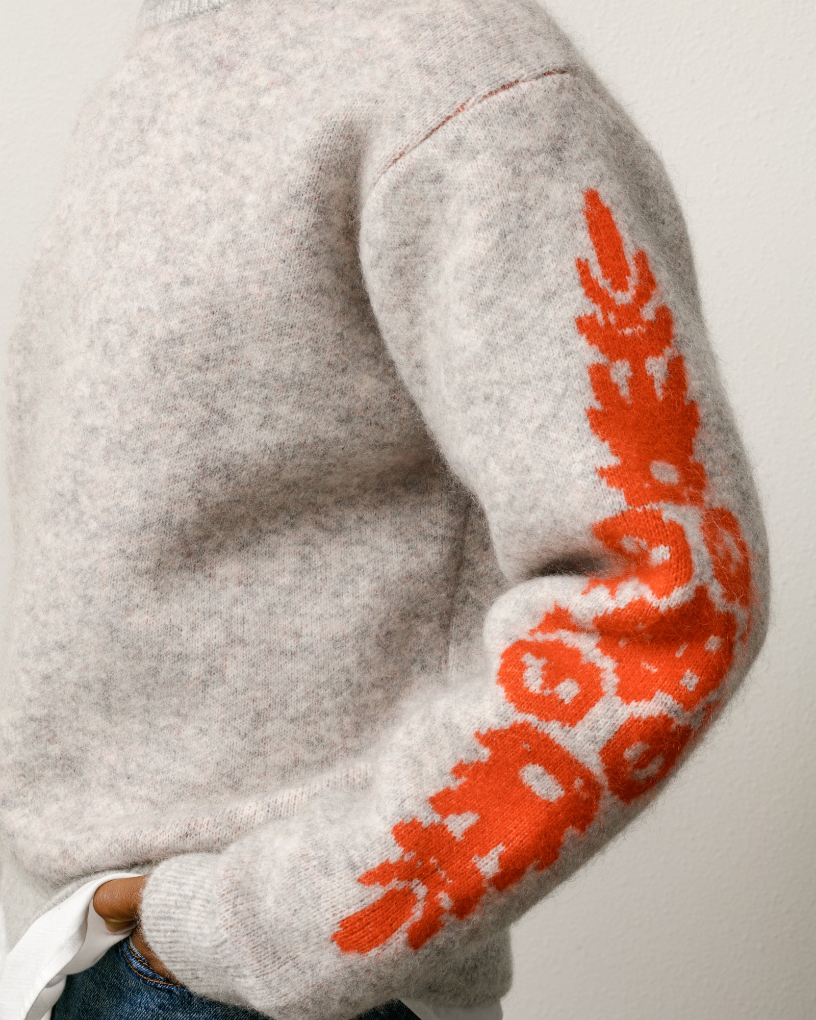 Mohair Flower Sweater – Grey Heather | Tops & Knits | Stüssy