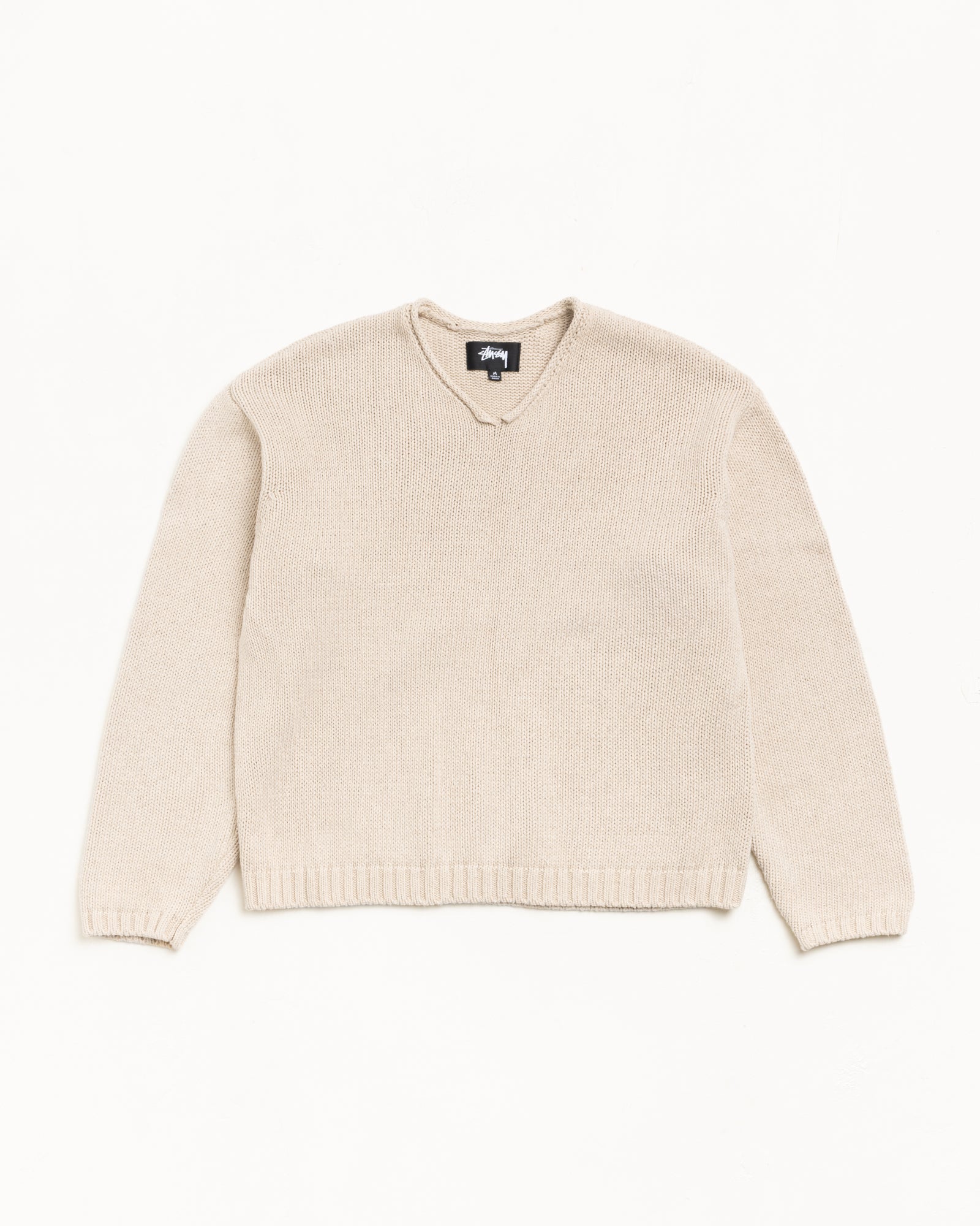Roll V Neck Sweater – Oatmeal | Tops & Knits | Stüssy