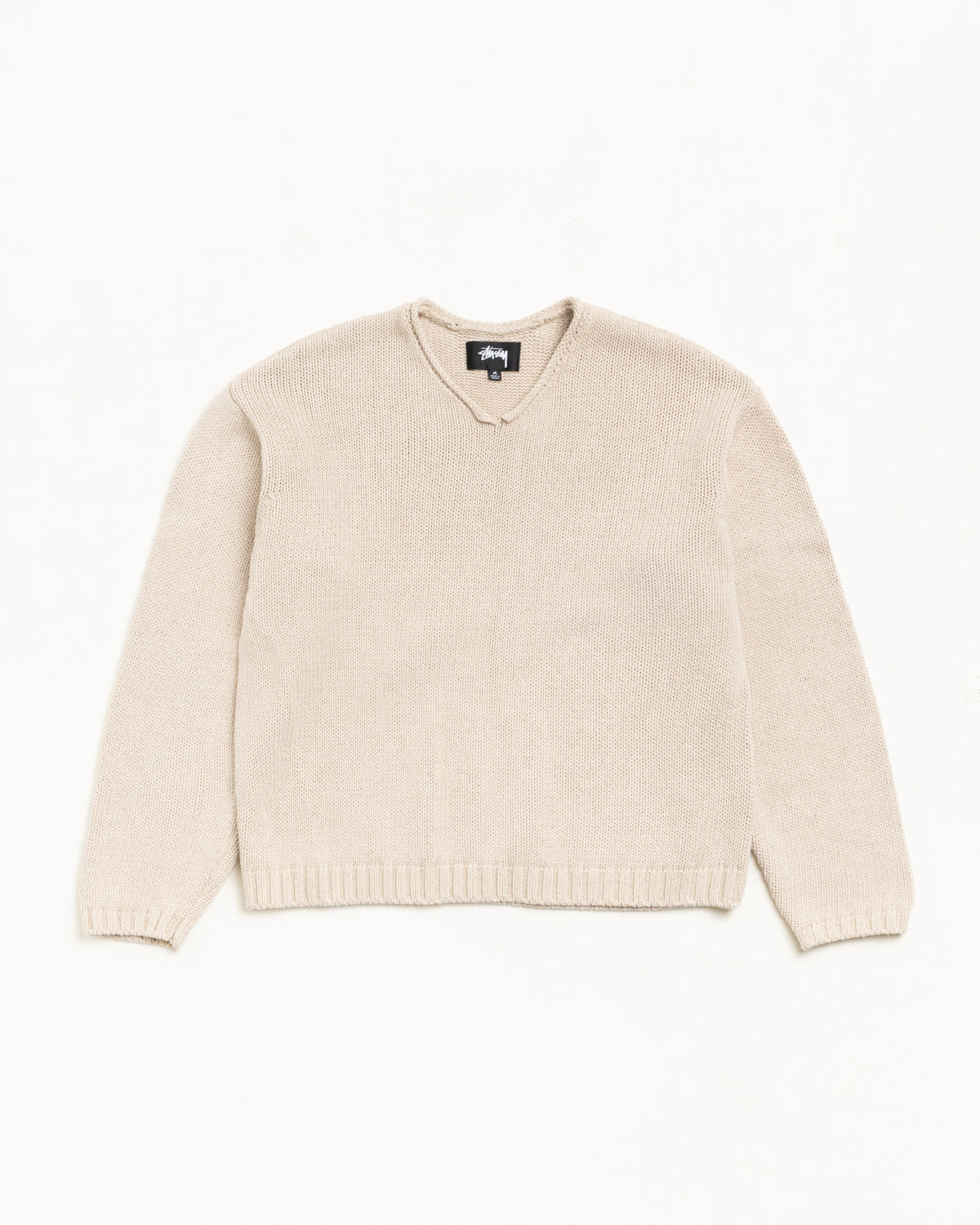 Roll V Neck Sweater – Oatmeal | Tops & Knits | Stüssy