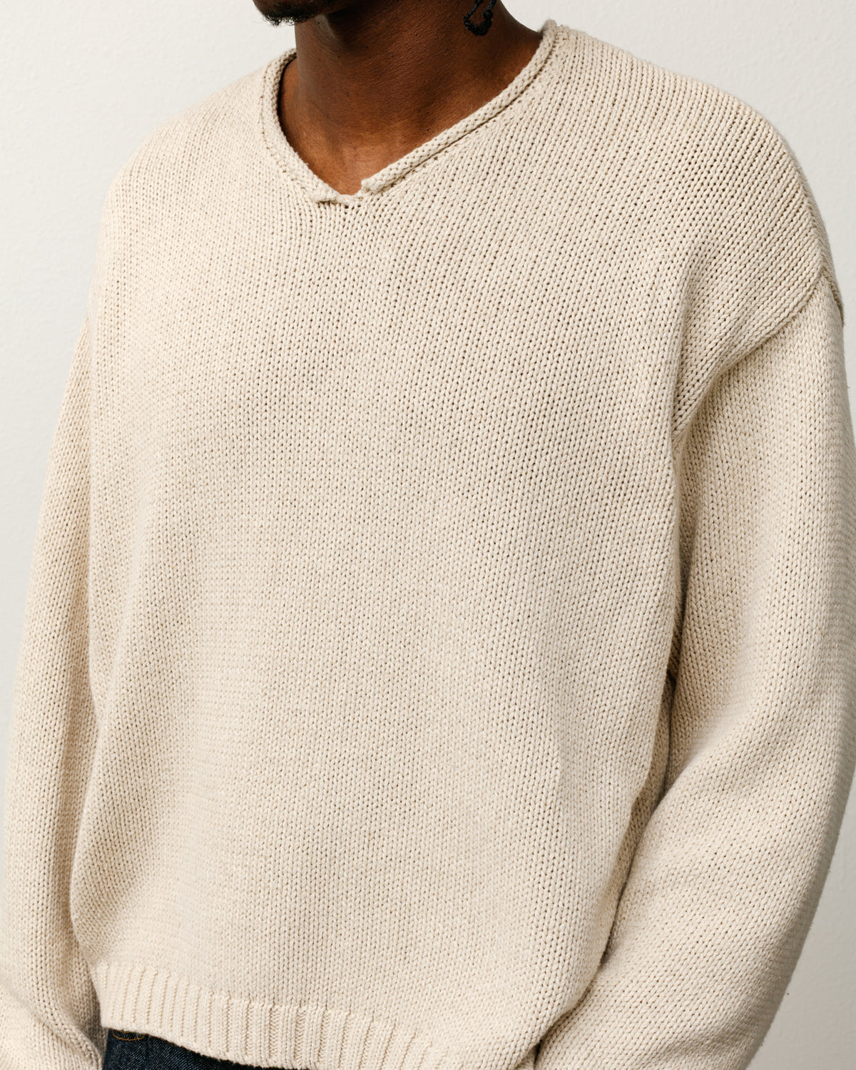 Roll V Neck Sweater – Oatmeal | Tops & Knits | Stüssy