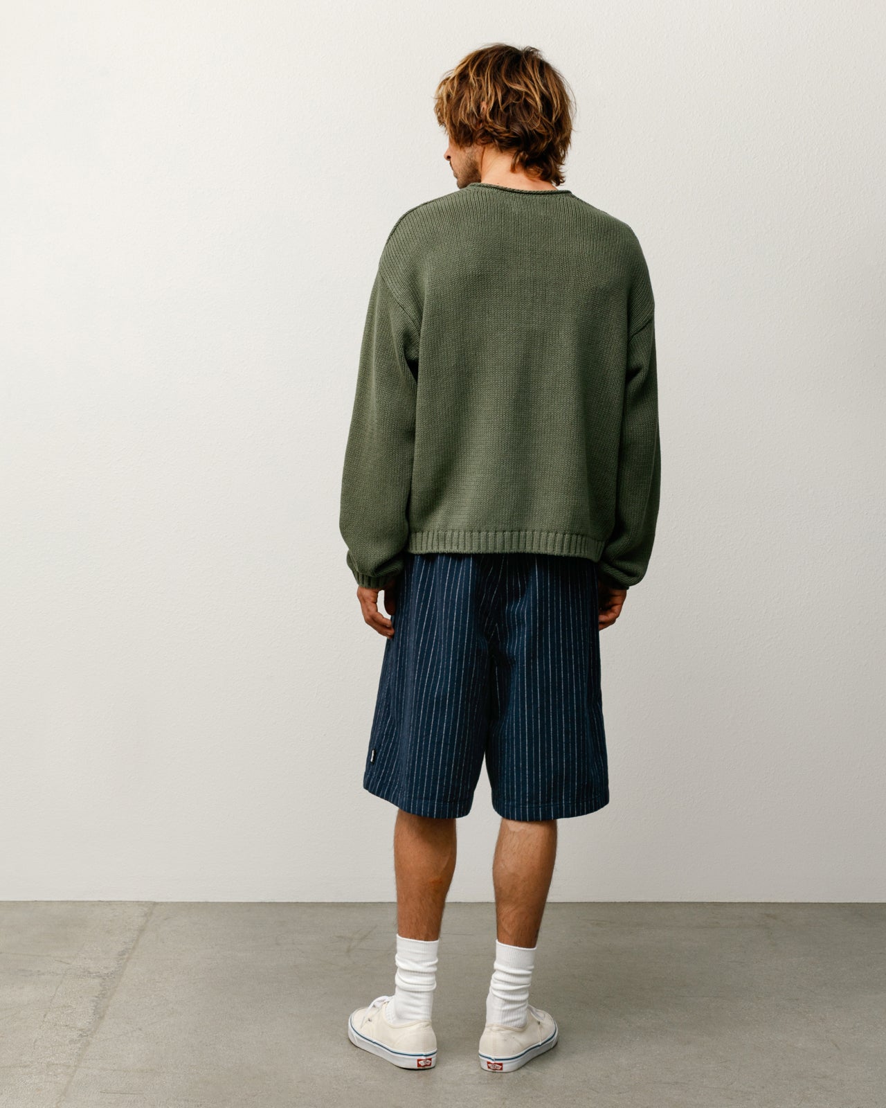 Roll V Neck Sweater – Olive | Tops & Knits | Stüssy