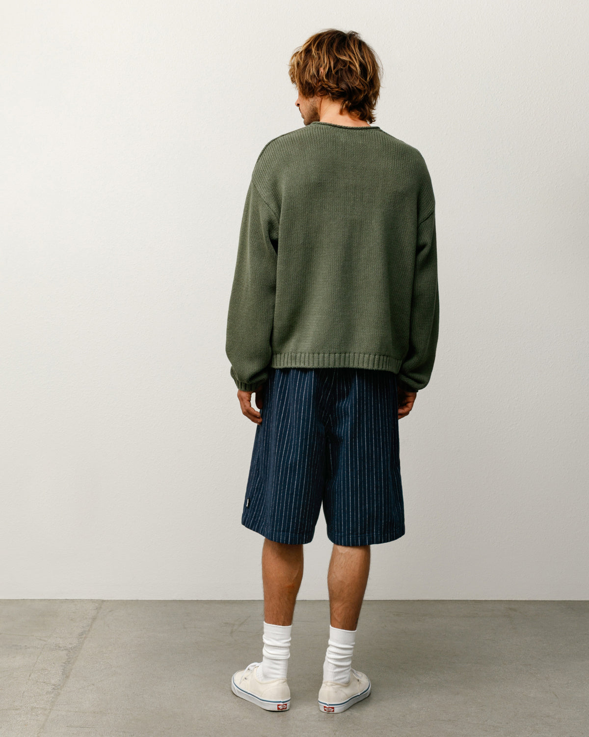 Roll V Neck Sweater – Olive | Tops & Knits | Stüssy