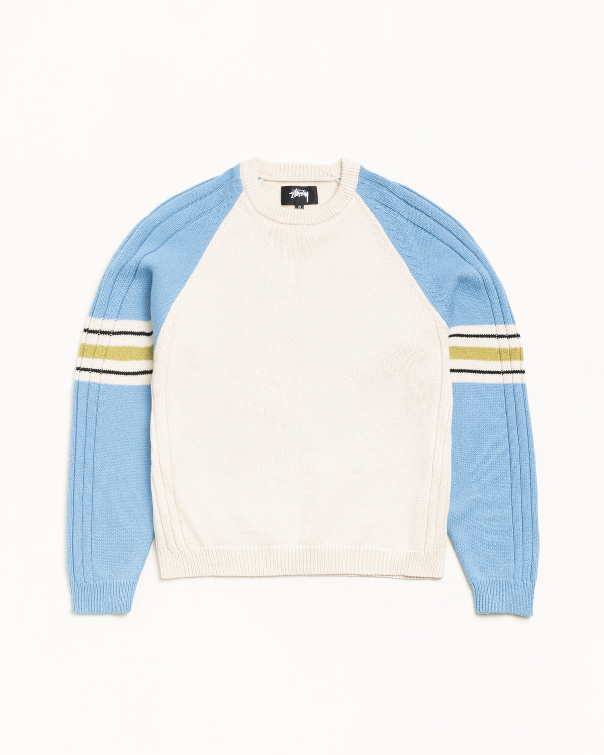 Stripe Raglan Crew – Blue | Tops & Knits | Stüssy