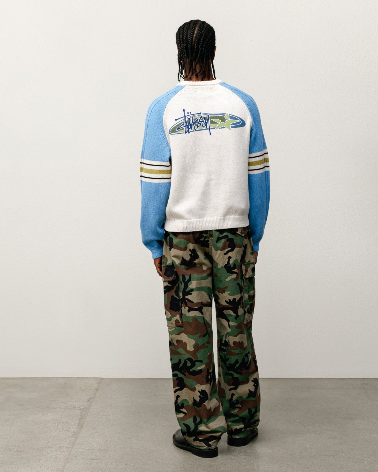 Stripe Raglan Crew – Blue | Tops & Knits | Stüssy