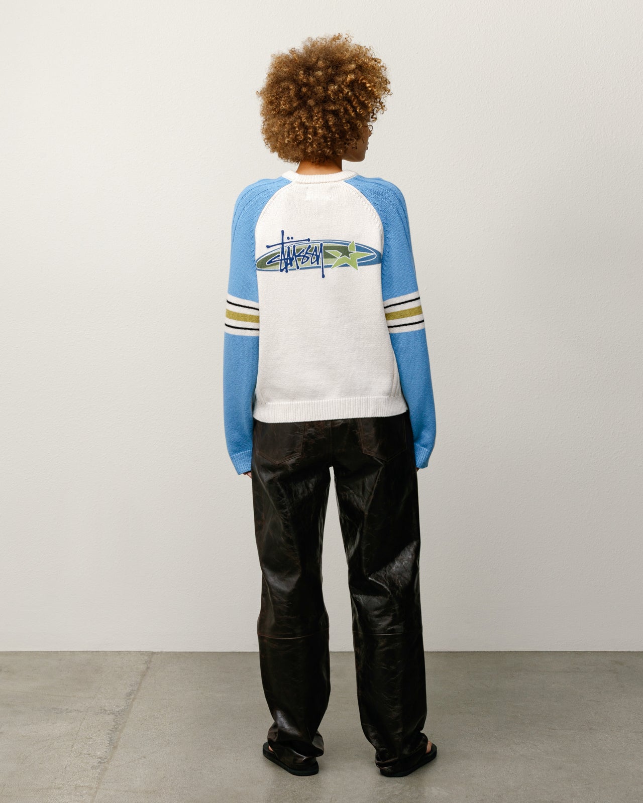 Stripe Raglan Crew – Blue | Tops & Knits | Stüssy