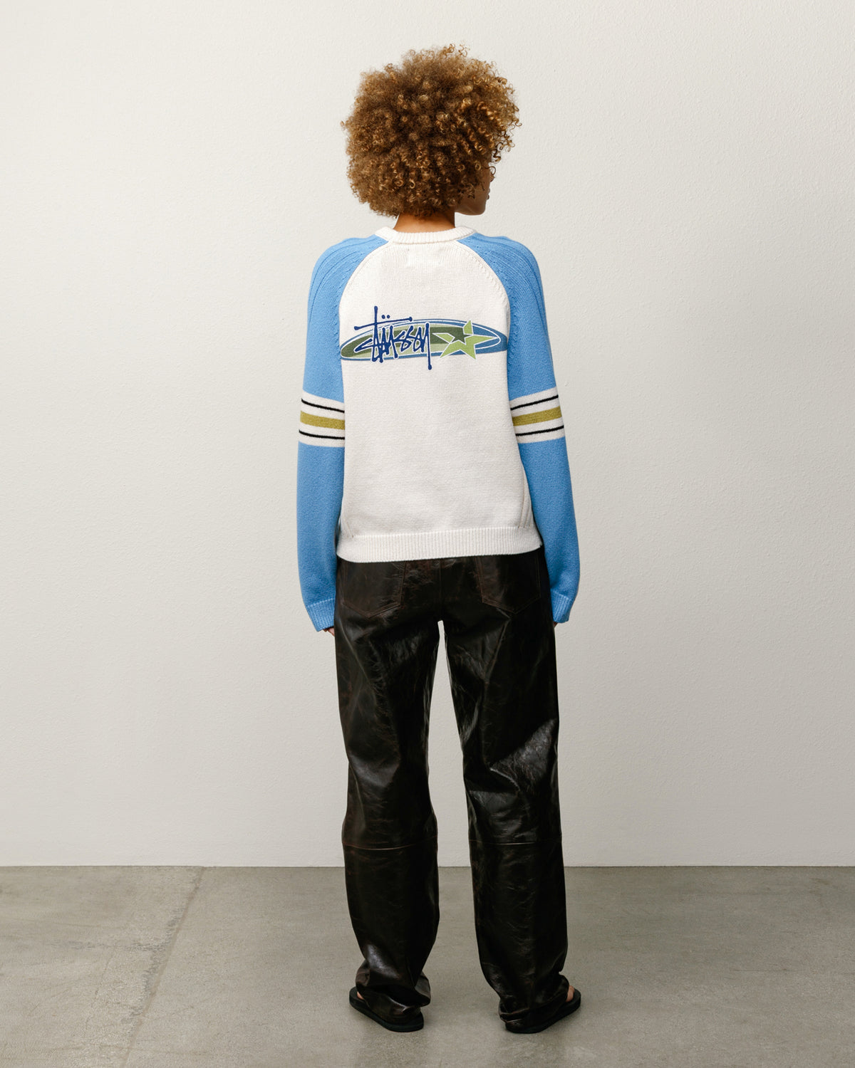 Stripe Raglan Crew – Blue | Tops & Knits | Stüssy
