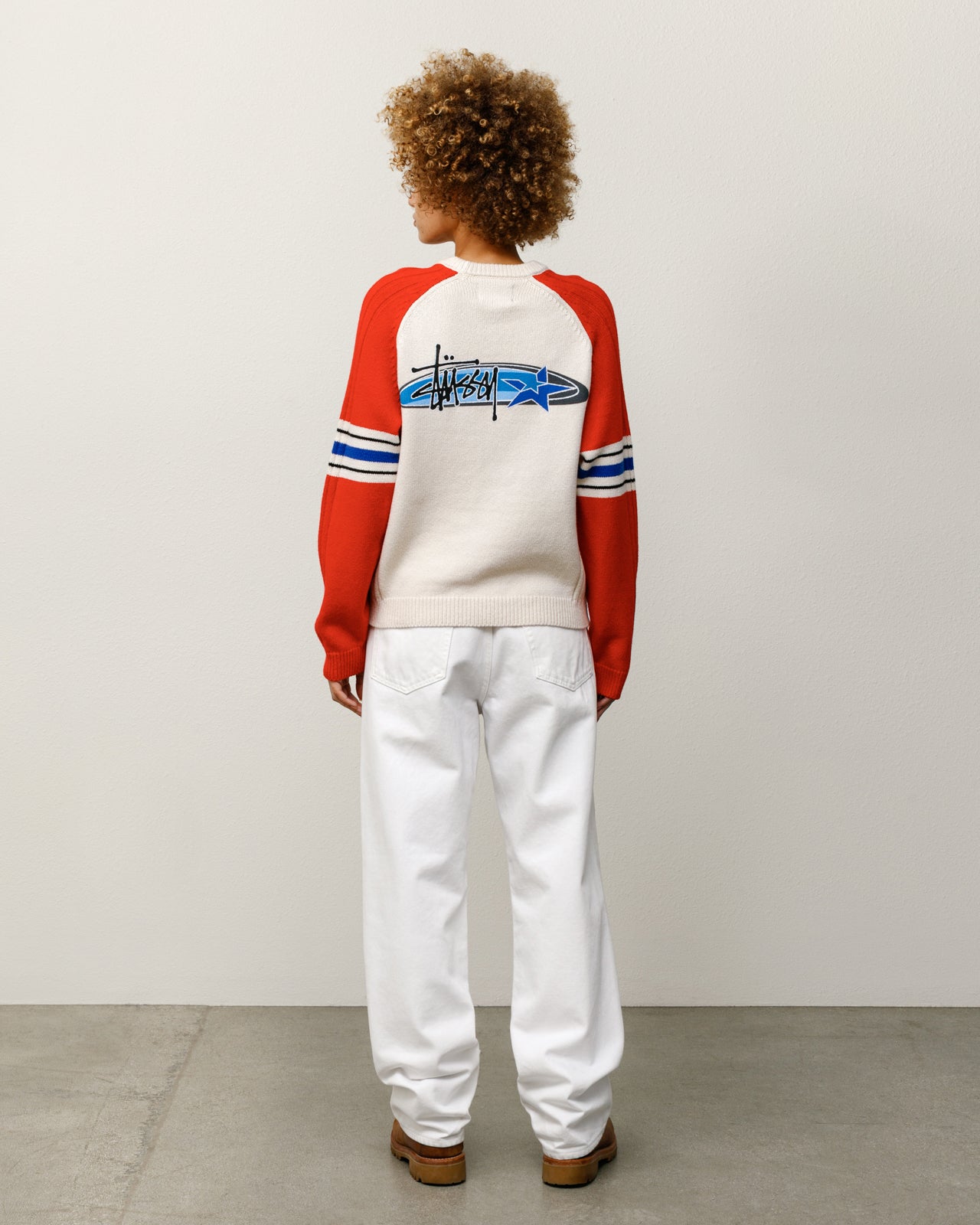 Stripe Raglan Crew – Red | Tops & Knits | Stüssy