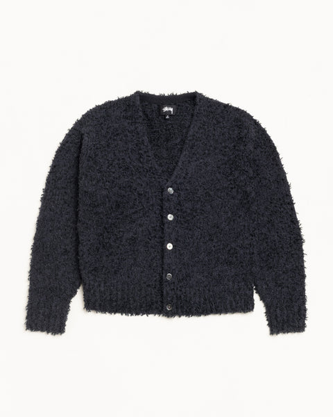 Textured Cardigan Mens Long Sleeve In Black