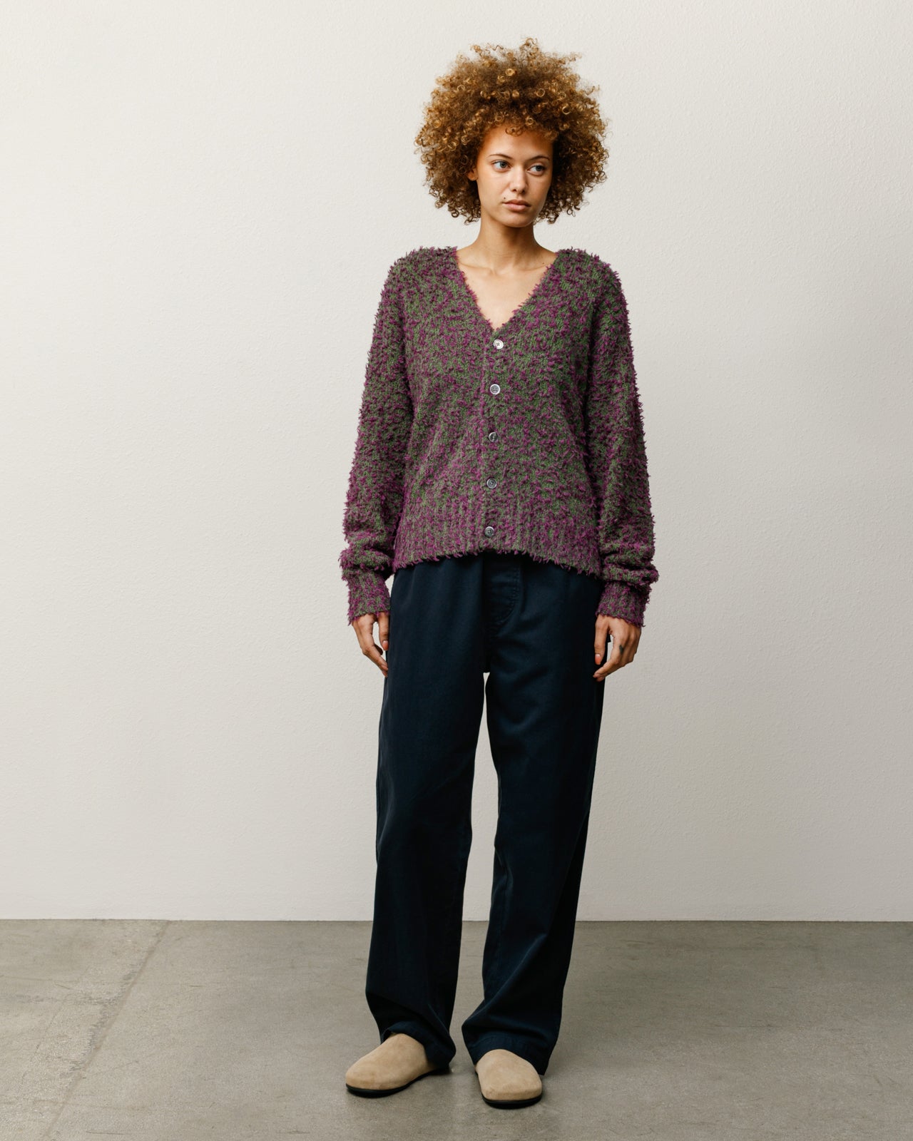 Textured Cardigan – Purple/Green | Knits | Stüssy