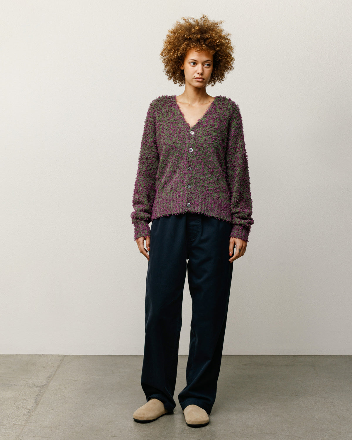 Textured Cardigan – Purple/Green | Knits | Stüssy