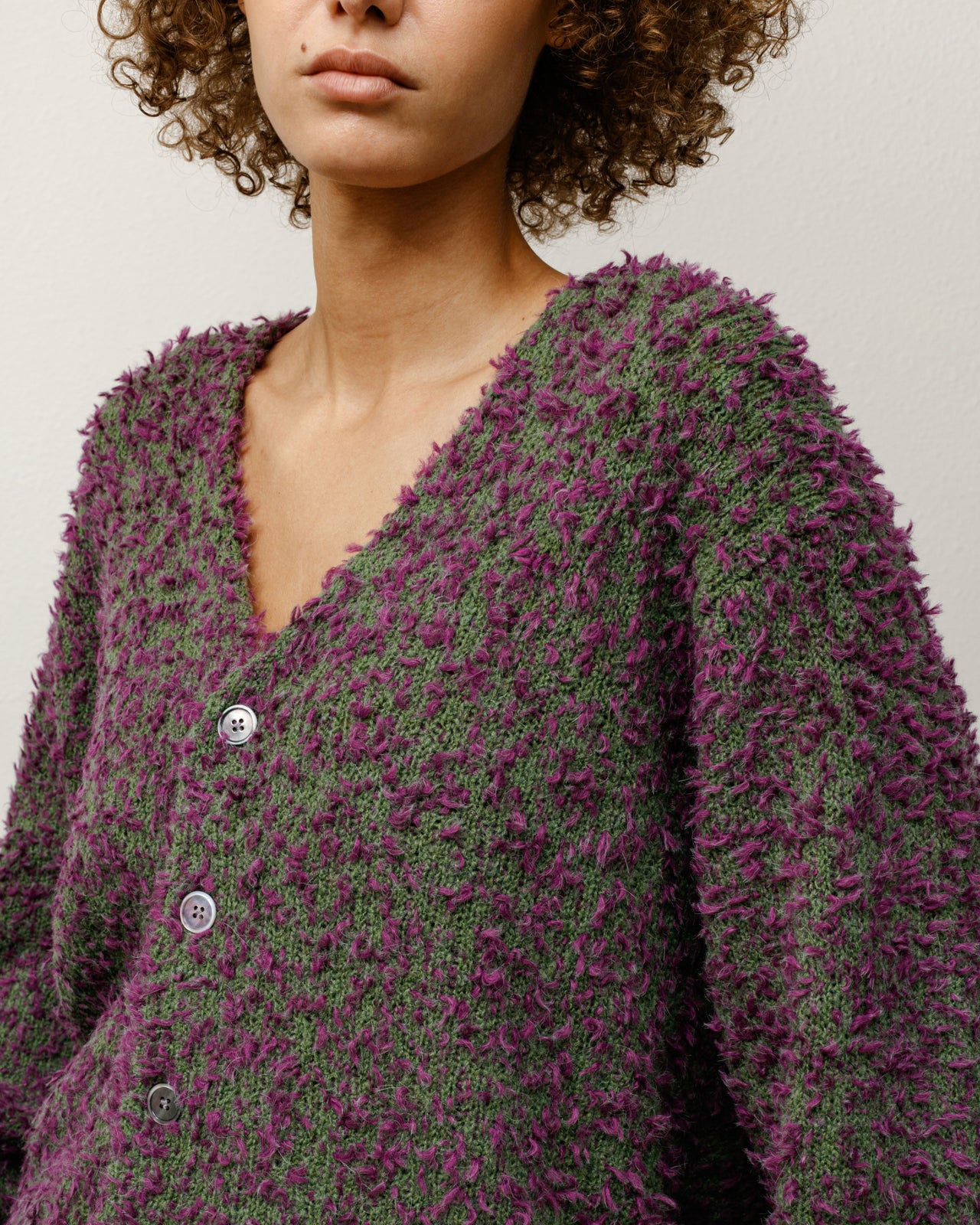 Textured Cardigan – Purple/Green | Knits | Stüssy