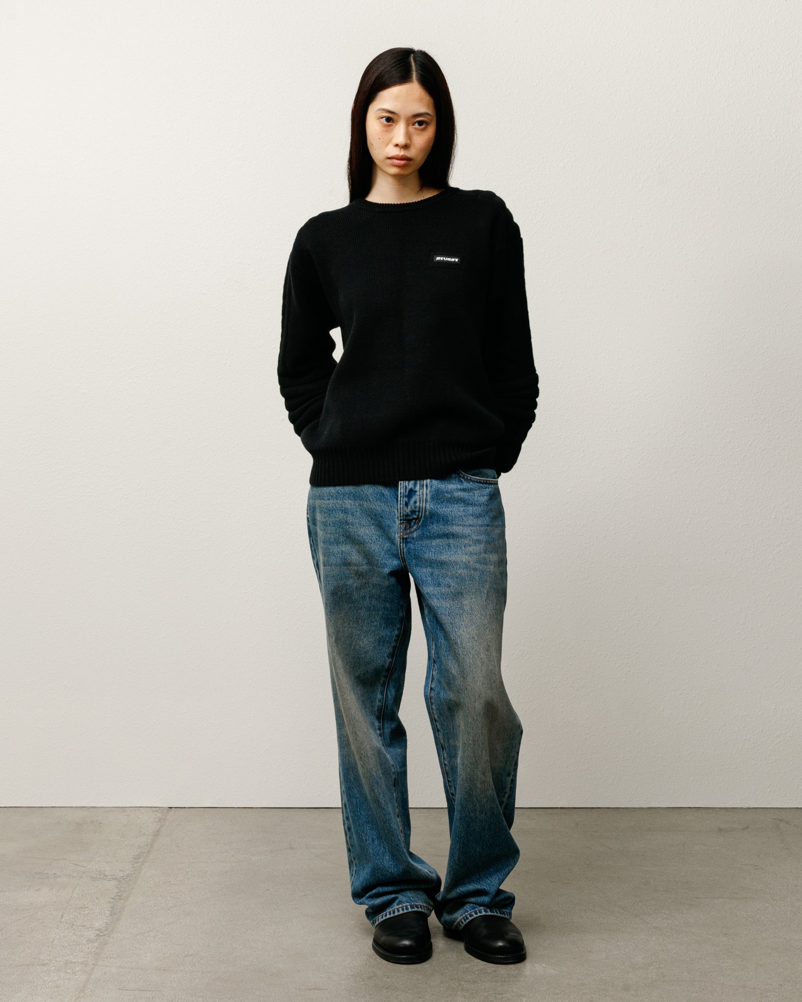 Moto Sweater – Black | Tops & Knits | Stüssy