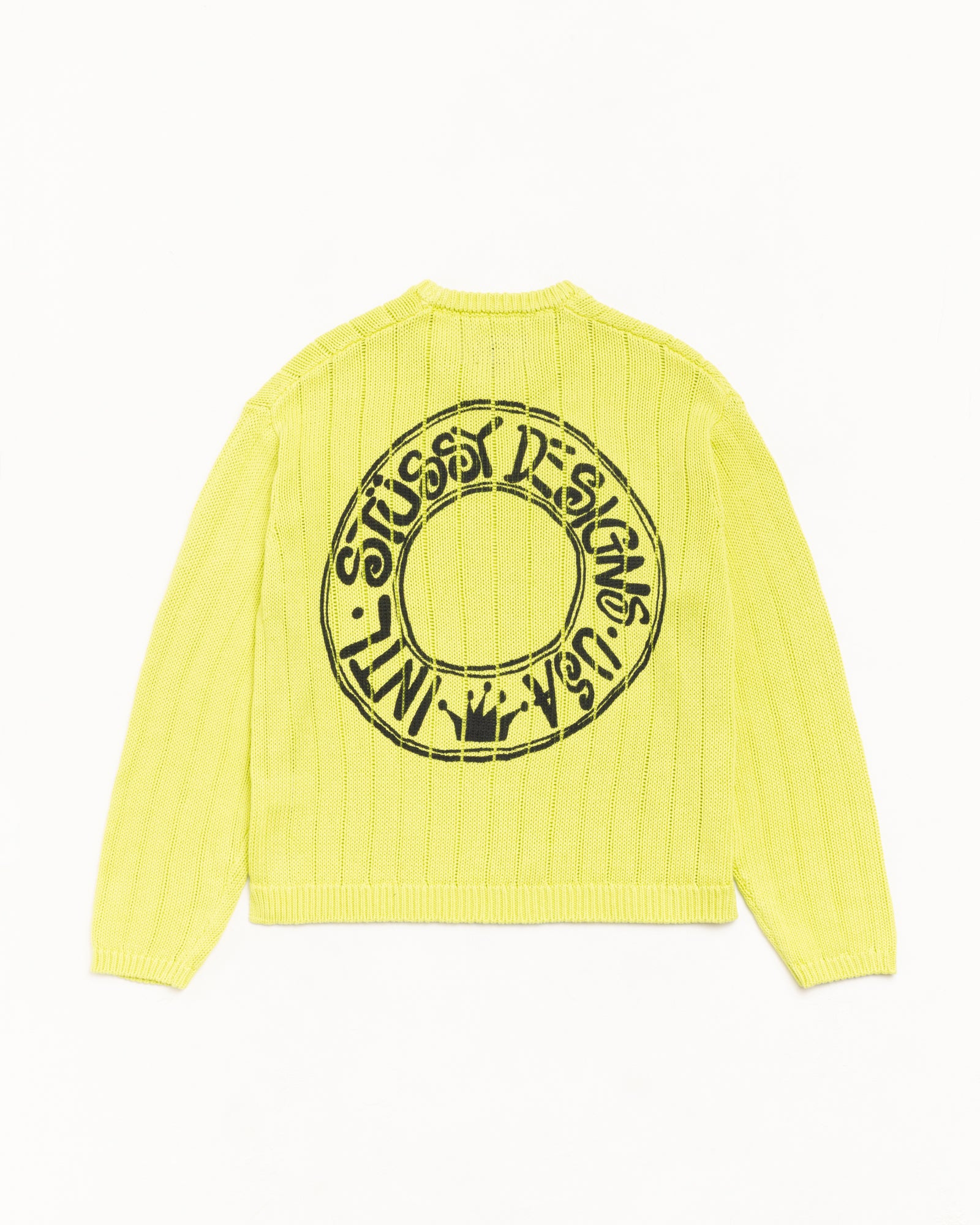 Buana Logo Sweater Mens Long Sleeve In Lime