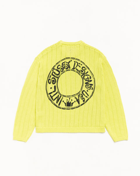 Buana Logo Sweater Mens Long Sleeve In Lime