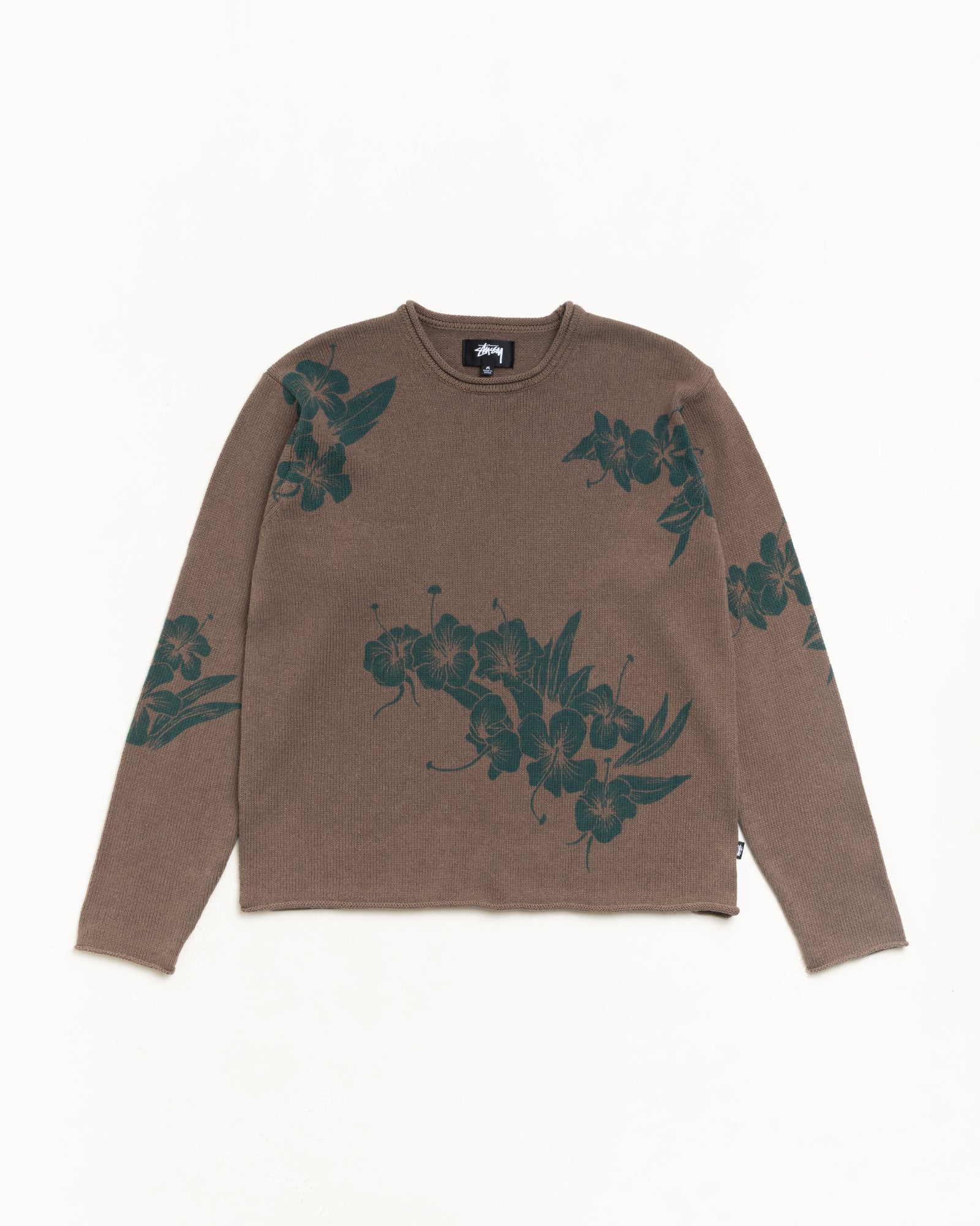 Floral Roll Neck Sweater in Brown