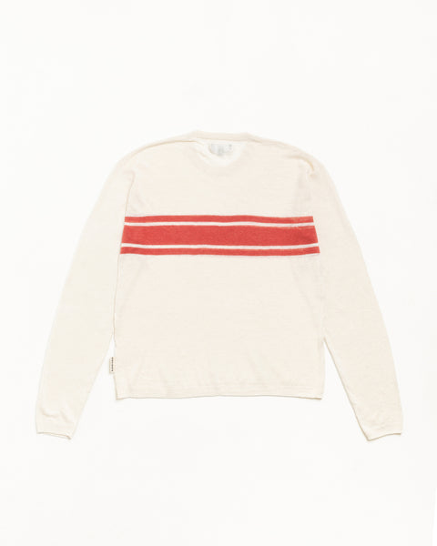 Stüssy Lightweight Striped Long Sleeve Sweater in Bone