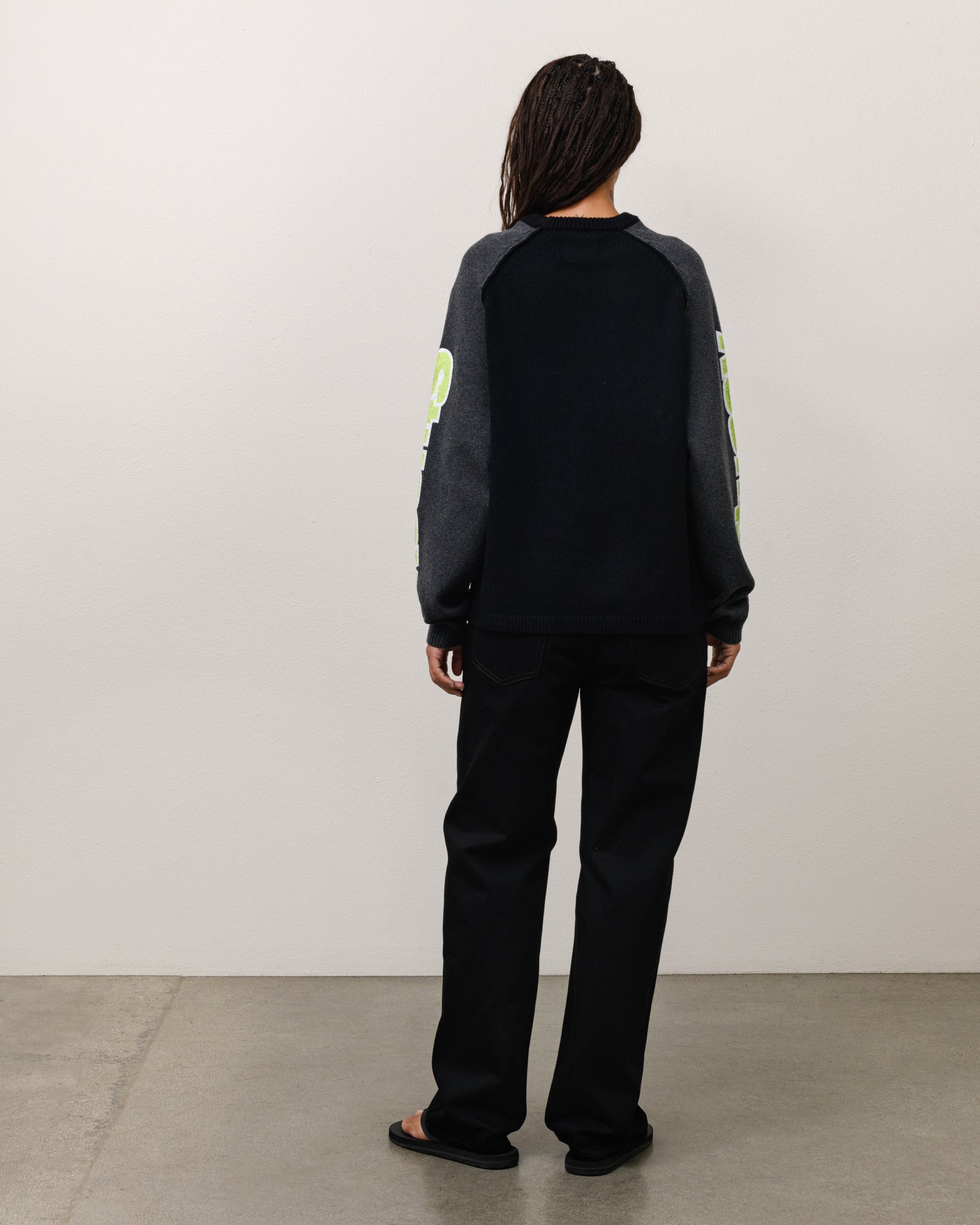 Two Tone Raglan Sweater - Black | Tops & Knits | Stüssy