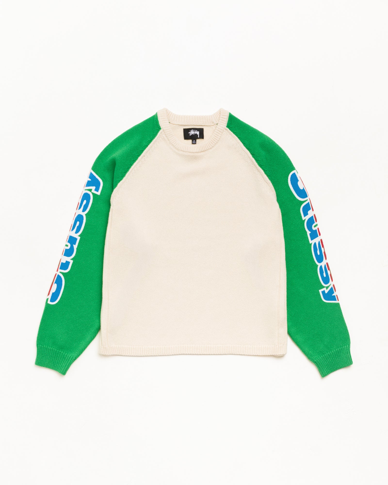 Two Tone Raglan Sweater - Natural | Tops & Knits | Stüssy