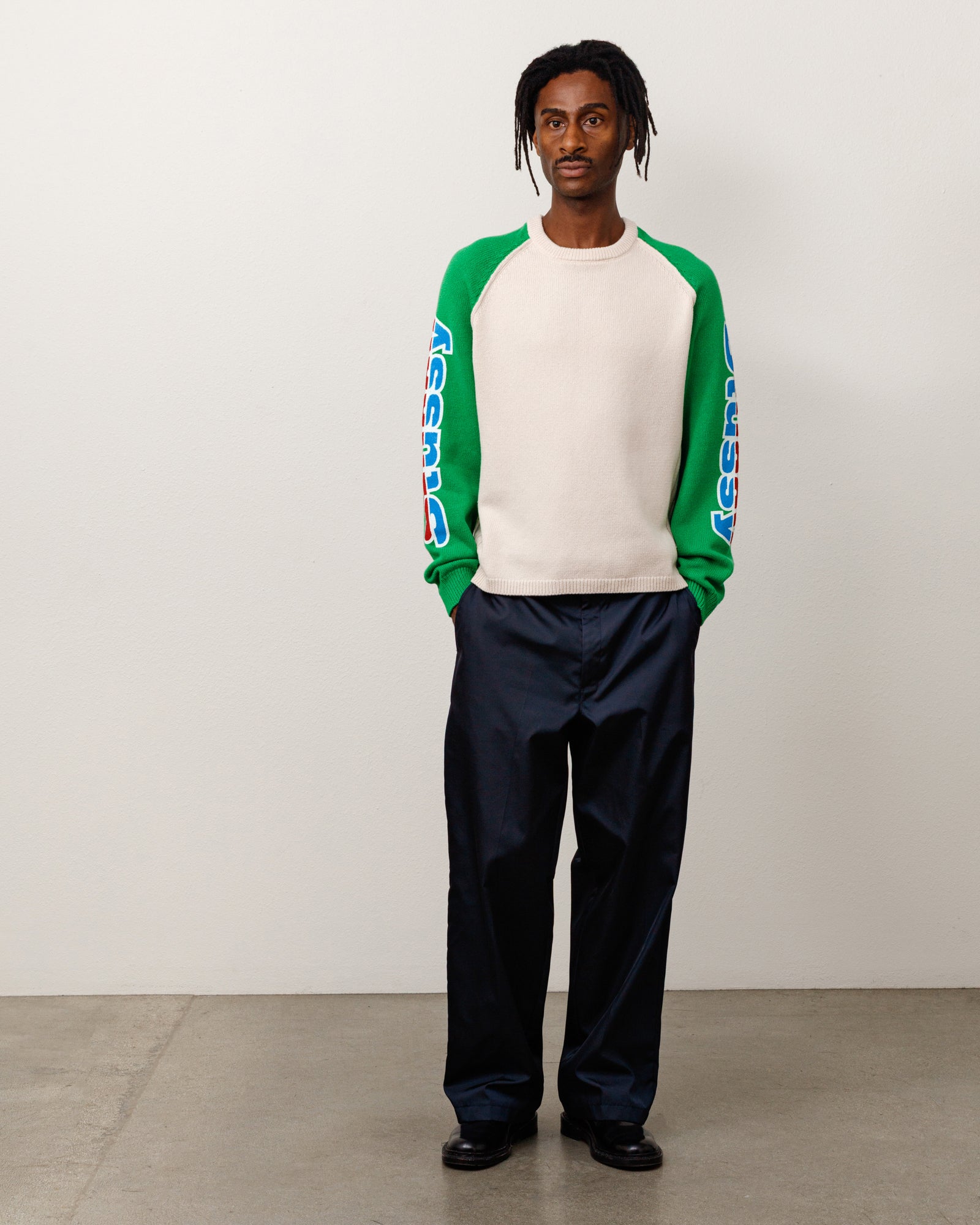 Two Tone Raglan Sweater - Natural | Tops & Knits | Stüssy