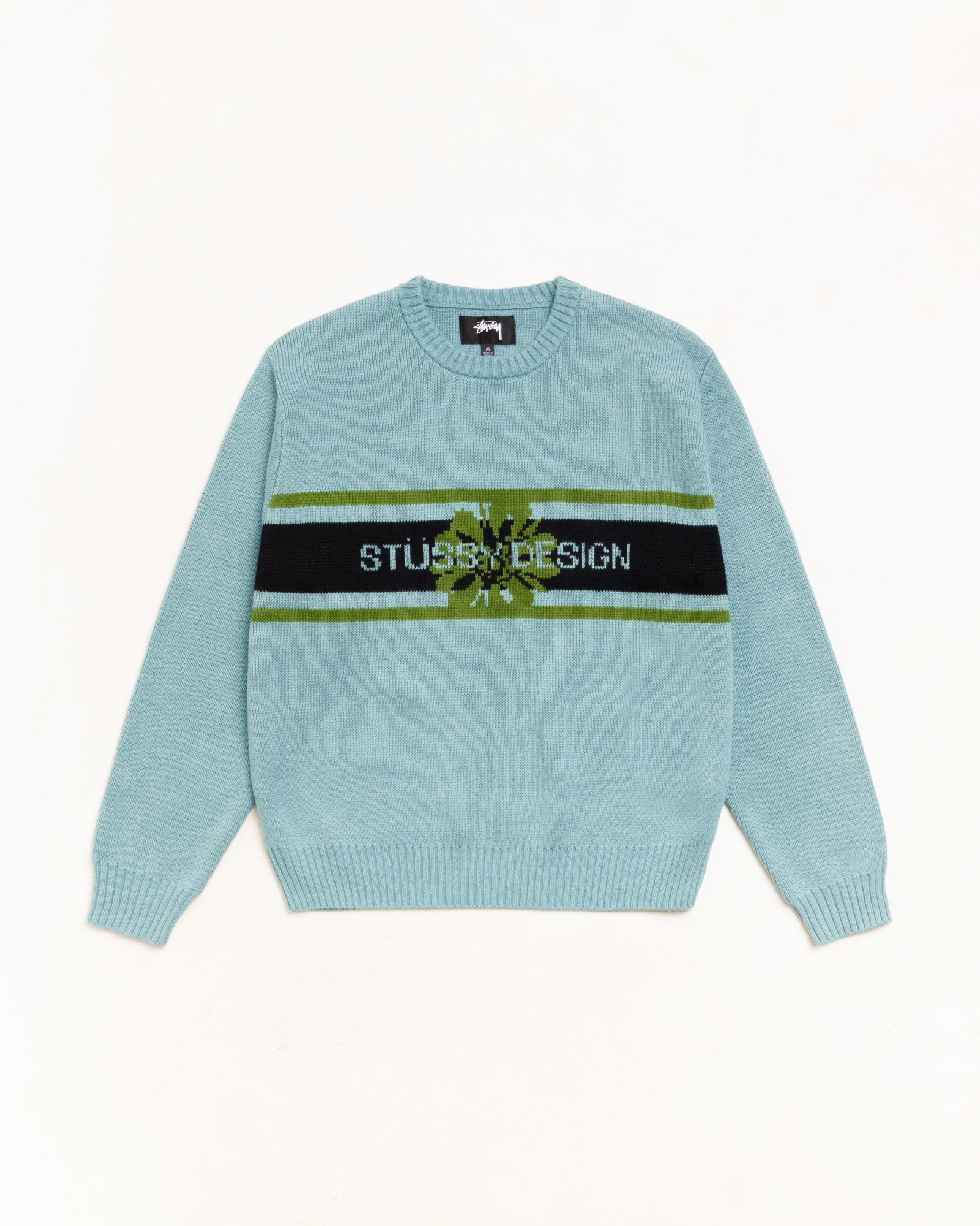 Striped Hibiscus Sweater - Dusty Blue | Tops & Knits | Stüssy