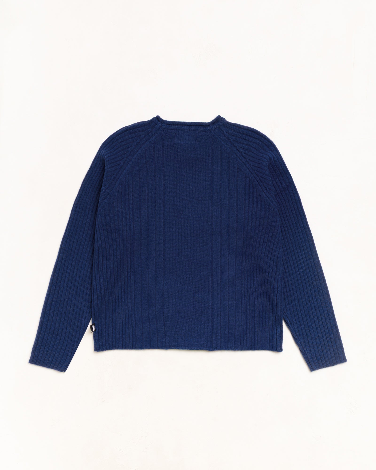 Merino Roll Neck Sweater Unisex Long Sleeve In Blue