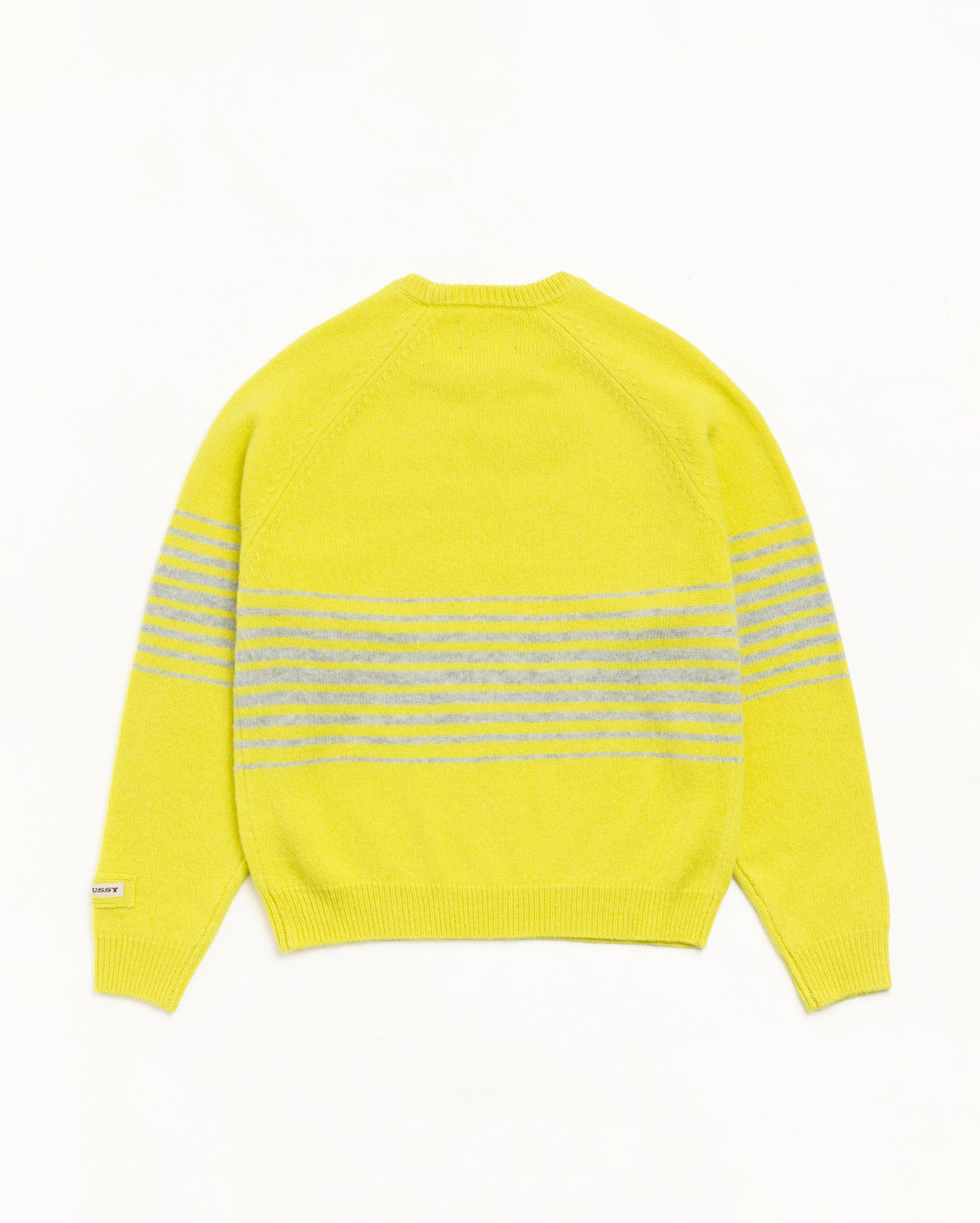 Shadow Stripe Raglan Sweater Unisex Long Sleeve In Lemon