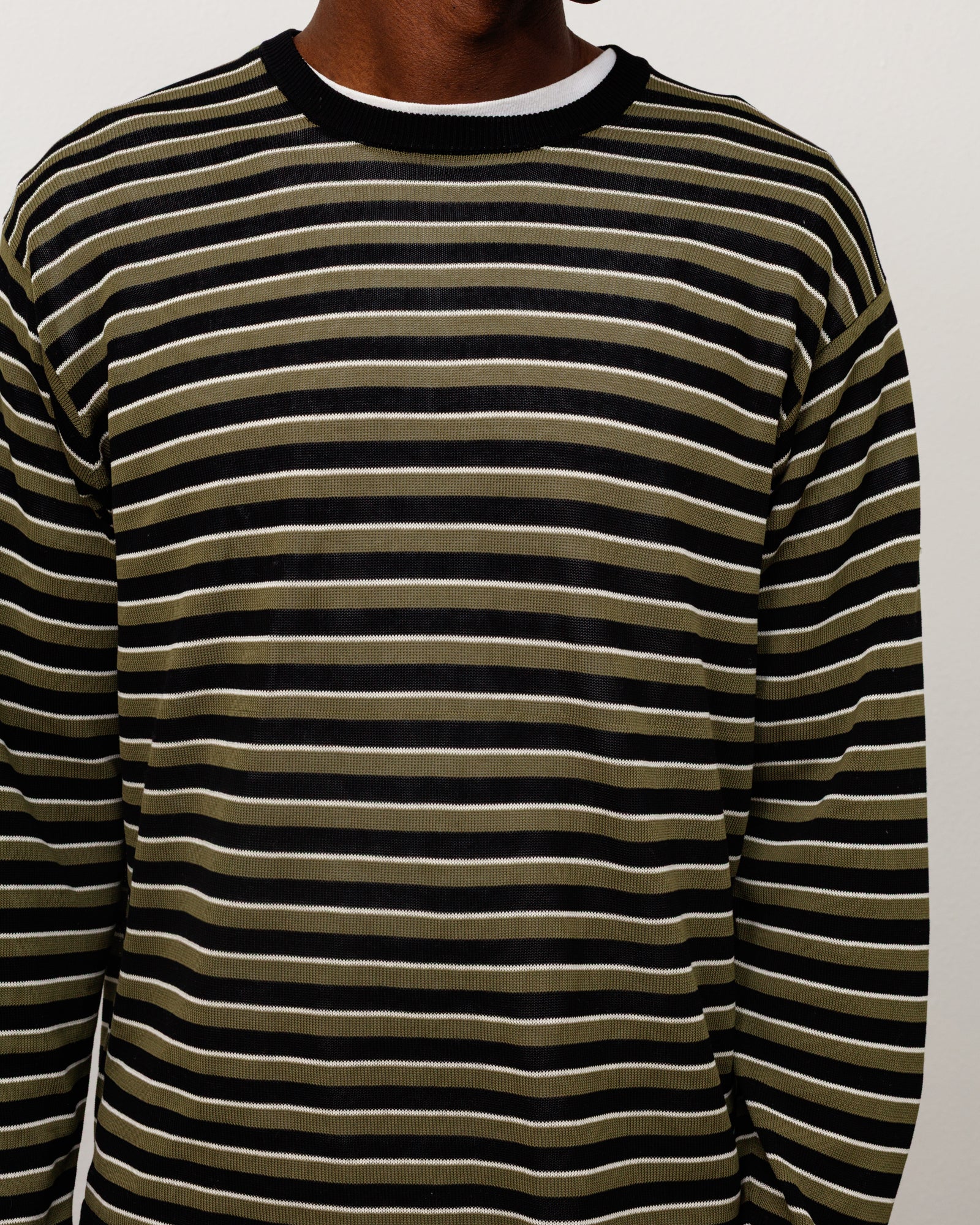 トップス STUSSY LIGHT SENSITIVE YARN SWEATER Lightweight Stripe Sweater - Black | Tops & Knits | Stüssy