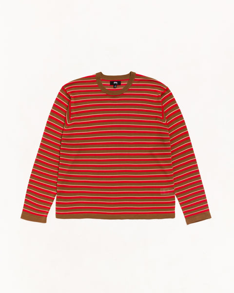 Lightweight Stripe Sweater Sweater in the color Red