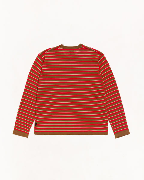 Lightweight Stripe Sweater Sweater in Red, unisex long sleeve