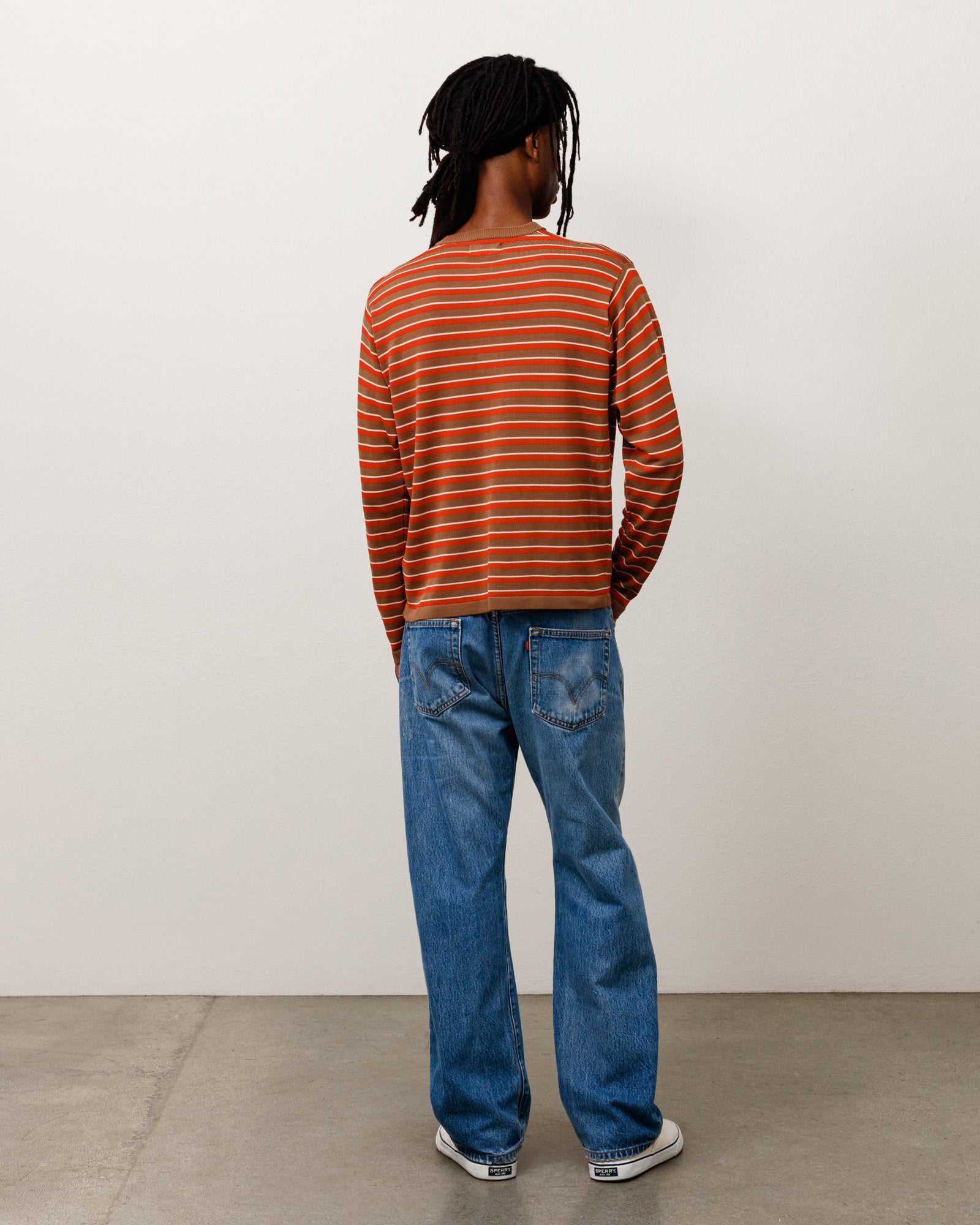 希少 Stussy 長袖ボーダーTシャツ Mサイズ Lightweight Stripe Sweater - Red | Tops & Knits | Stüssy