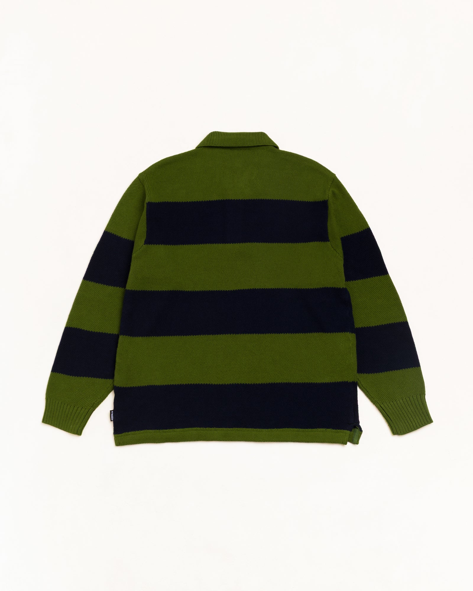 Pique Knit Stripe Rugby - Olive | Tops & Knits | Stüssy