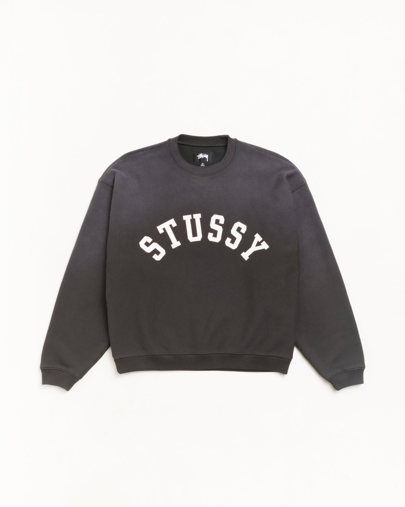 Sun Faded Oversized Crew Sweatshirt in Black
