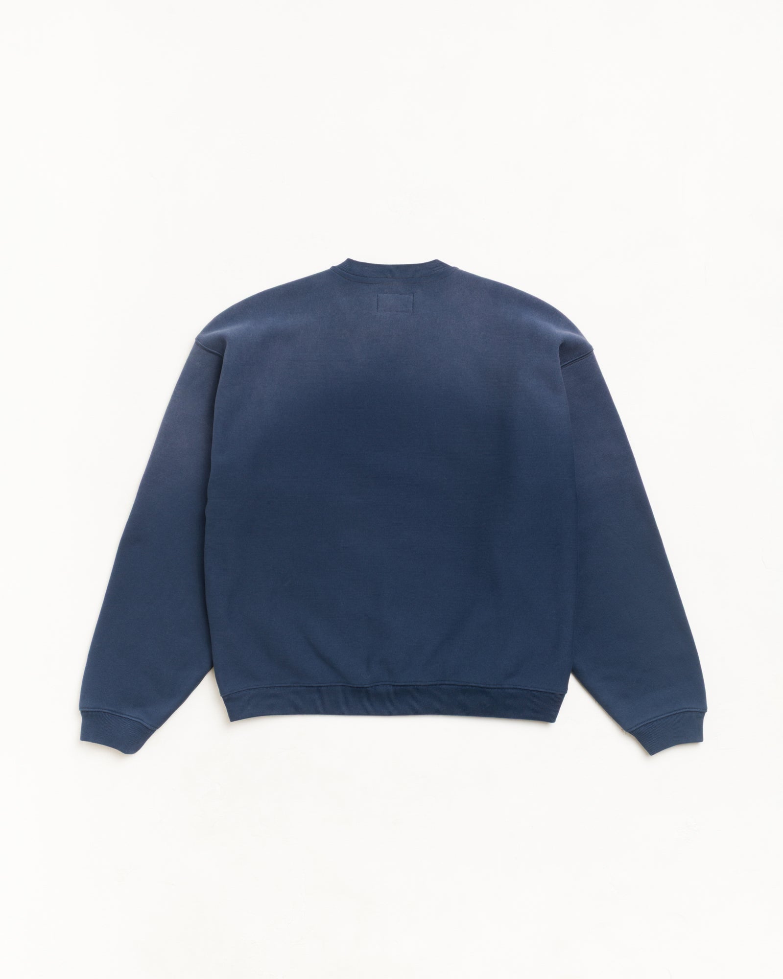 Sun Faded Oversized Crew Mens Long Sleeve Sweatshirt in Navy